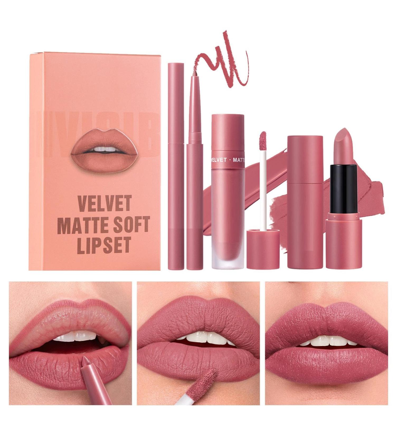  Generisch Matte lipstick and lip liner set 3-pack of long-lasting water-resistant velvety lip liners - Buy Online on GoSupps.com