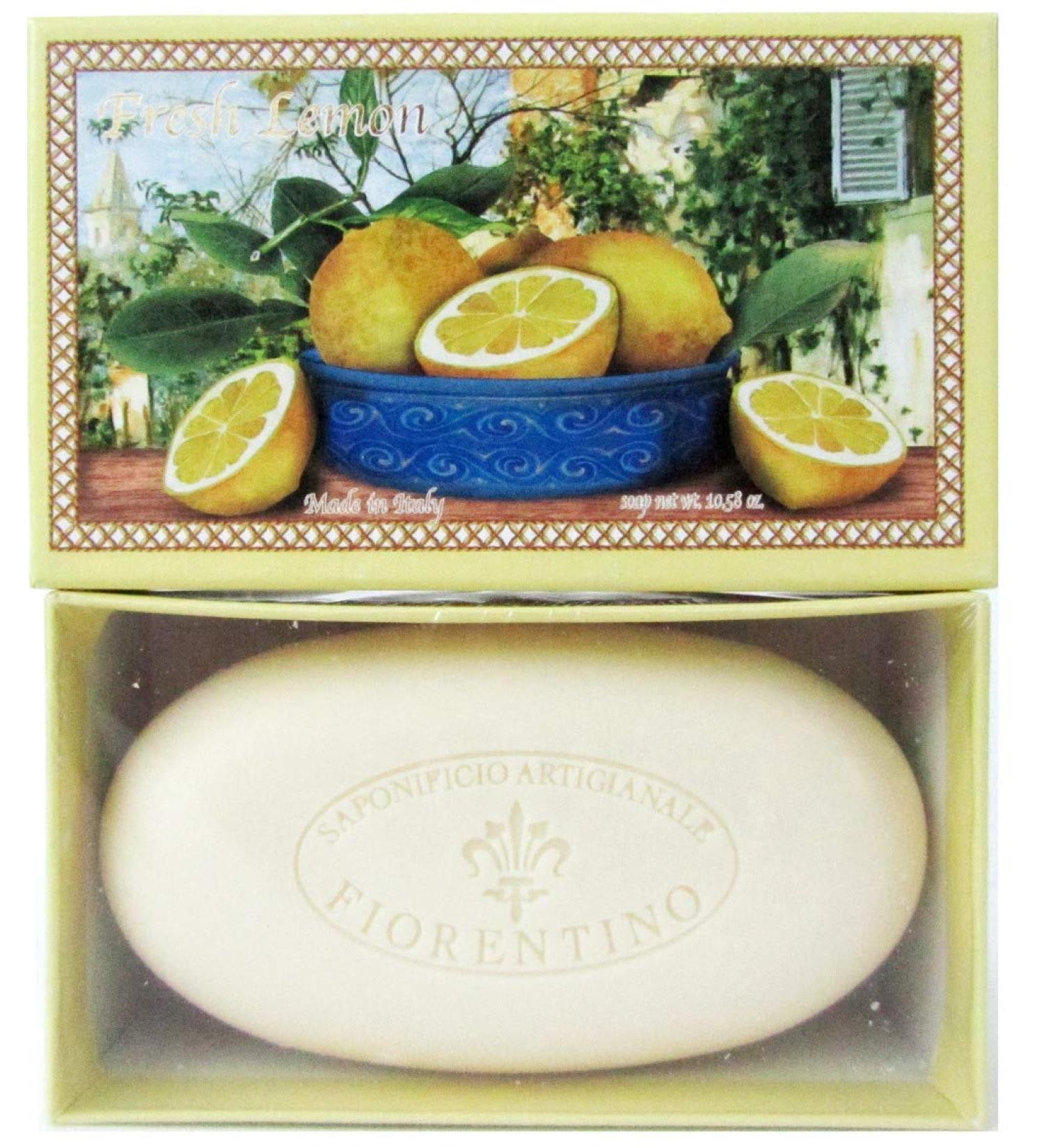 Fresh Lemon Scented Italian Soap - Luxurious 10.5 oz Bar for Refreshing Cleanliness | Shop Internationally - Buy Online on GoSupps.com