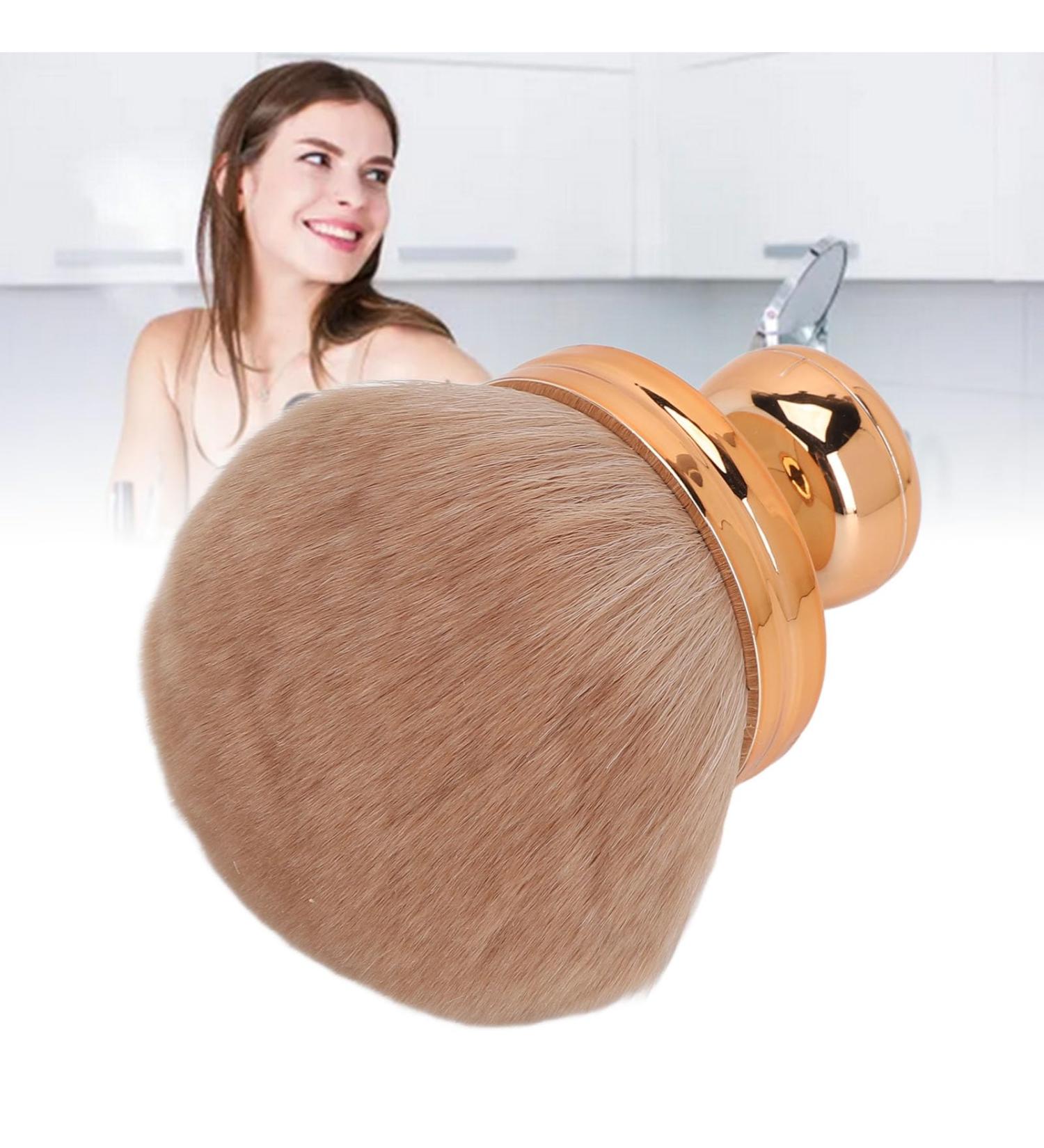Mushroom Head Makeup Brush - Soft Loose Powder Brush with Rose Gold Electroplated Handle for Blush & Powder | Portable & Versatile - Buy Online on GoSupps.com