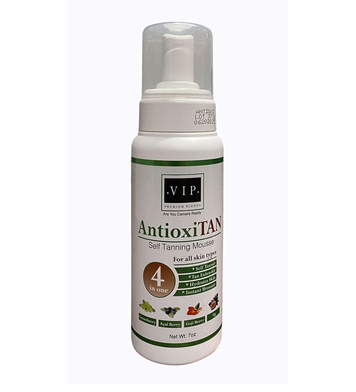 AntioxiTAN 7oz: Organic 4-in-1 Super Fruit Self Tanning Mousse with High Antioxidant Levels | For All Skin Types | No Orange Tan | Fast Shipping - Buy Online on GoSupps.com