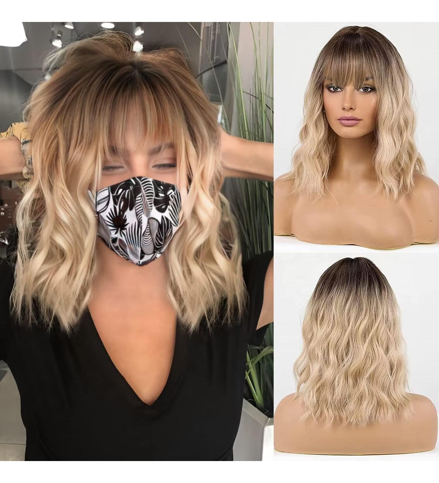 Shop Haircube Shoulder-Length Curly Wigs - Blonde with Dark Roots for Women | International Shipping Available - Buy Online on GoSupps.com