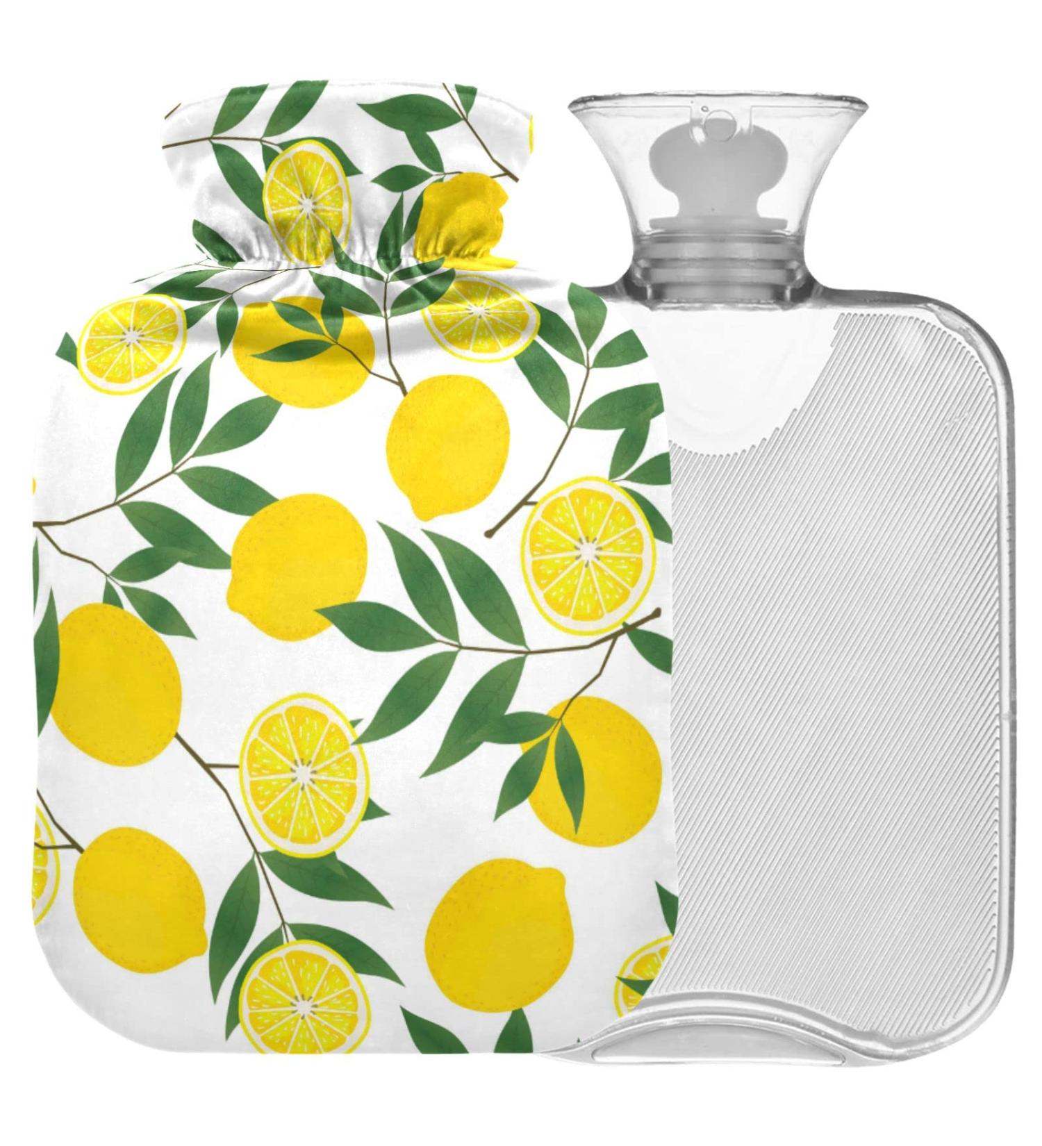 Buy Naanle Yellow Lemon Hot Water Bottle - 1L Transparent Design for Pain Relief Bed Warmth & Cold Therapy | Summer Essential - Buy Online on GoSupps.com