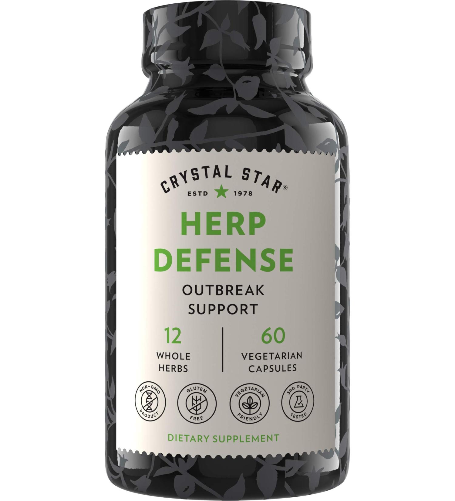 Crystal Star Herp Defense - 60 Vegetarian Capsules for Natural Support - Buy Online on GoSupps.com