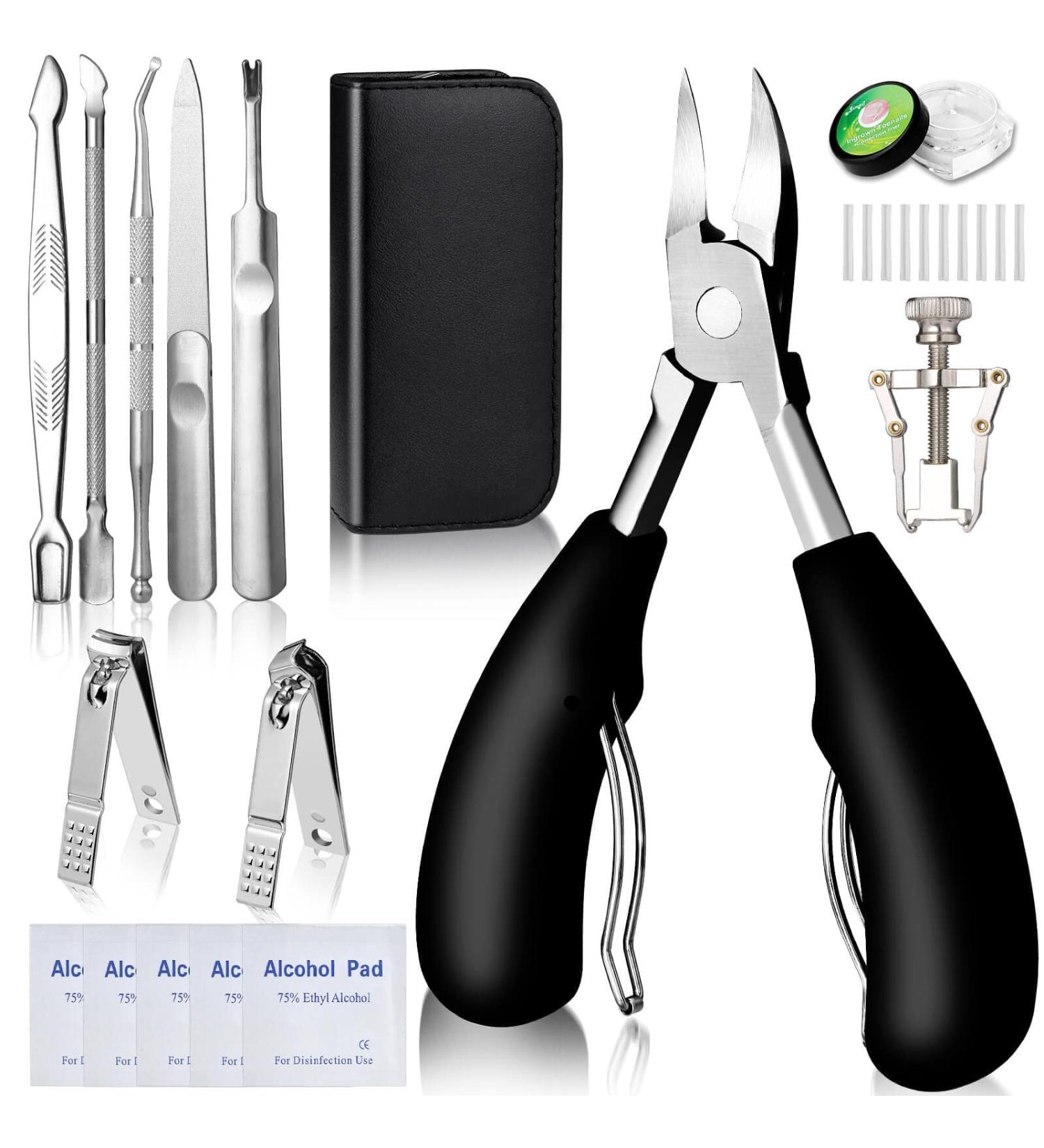 10-Piece Professional Toenail Pliers Set - Modacraft High-Quality Stainless Steel Pedicure Tools for Thick Ingrown and Fungal Nails - Buy Online on GoSupps.com