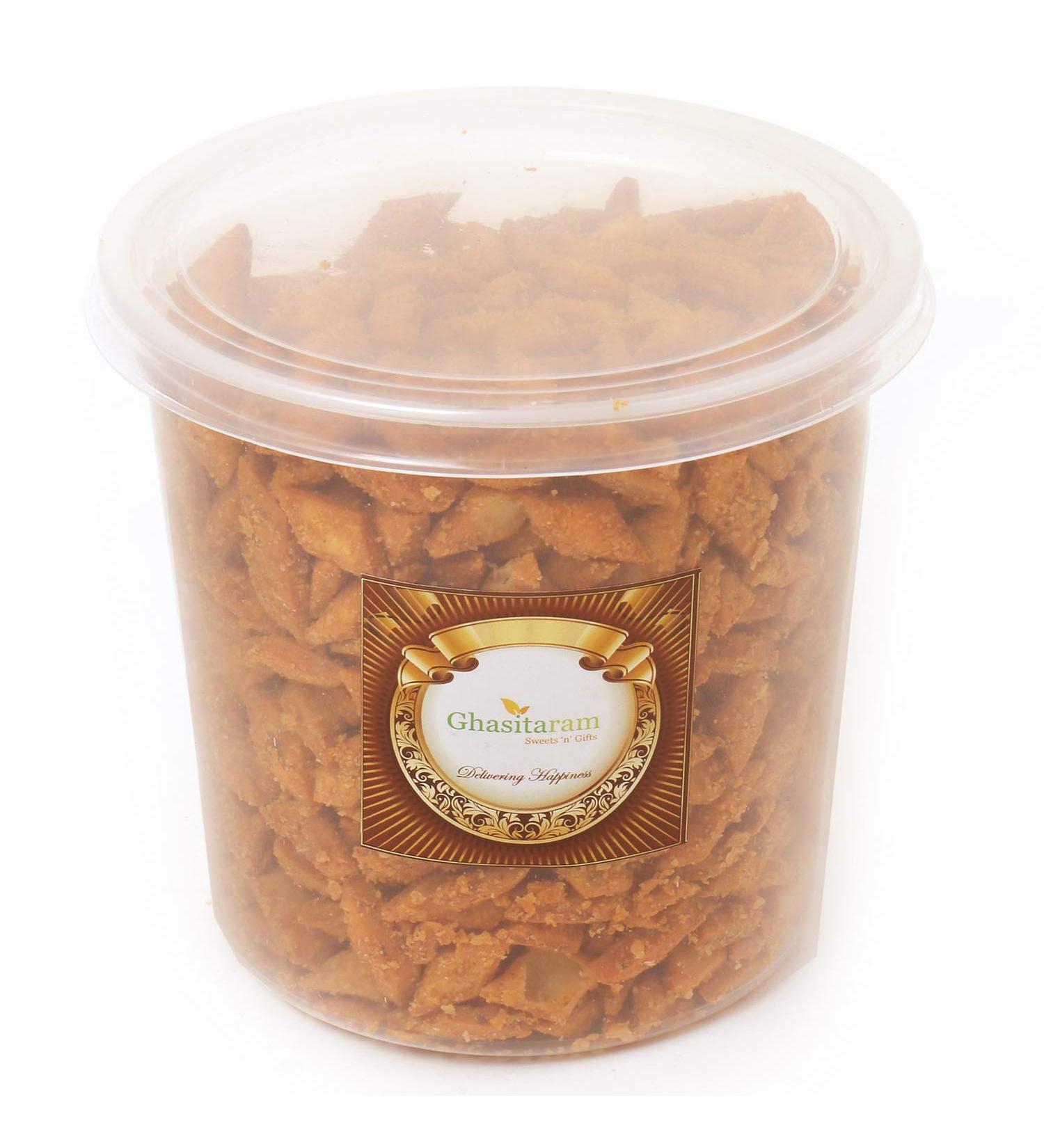 Ghasitaram Gifts Masala Mini Katli Namkeen 400 GMS |Diwali Holi Rakhi Valentine Christmas Birthday Anniversary Gift for Her Him Mothers Day Fathers Day| - Buy Online on GoSupps.com