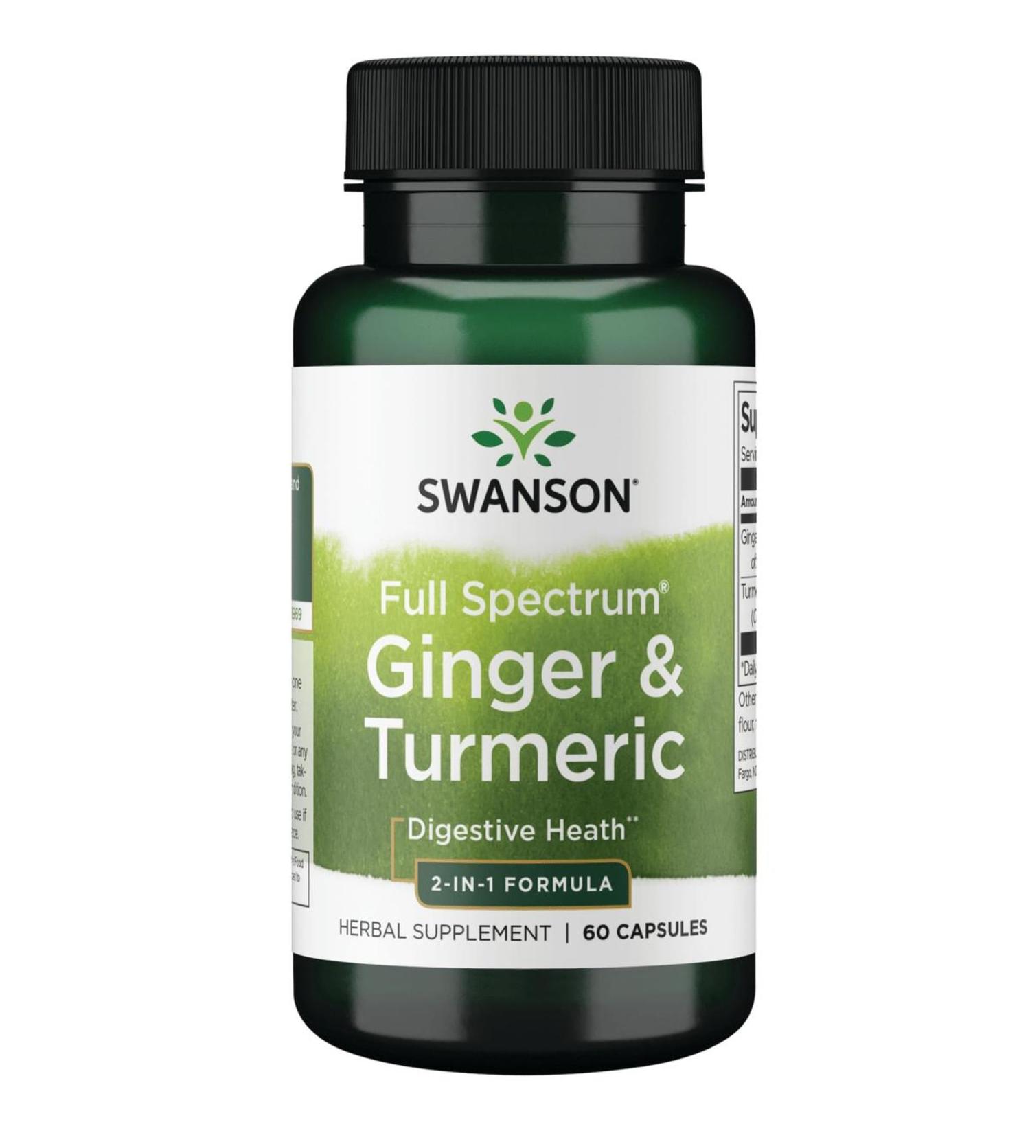 Swanson Full Spectrum Ginger & Turmeric 60 Capsules - Buy Online on GoSupps.com