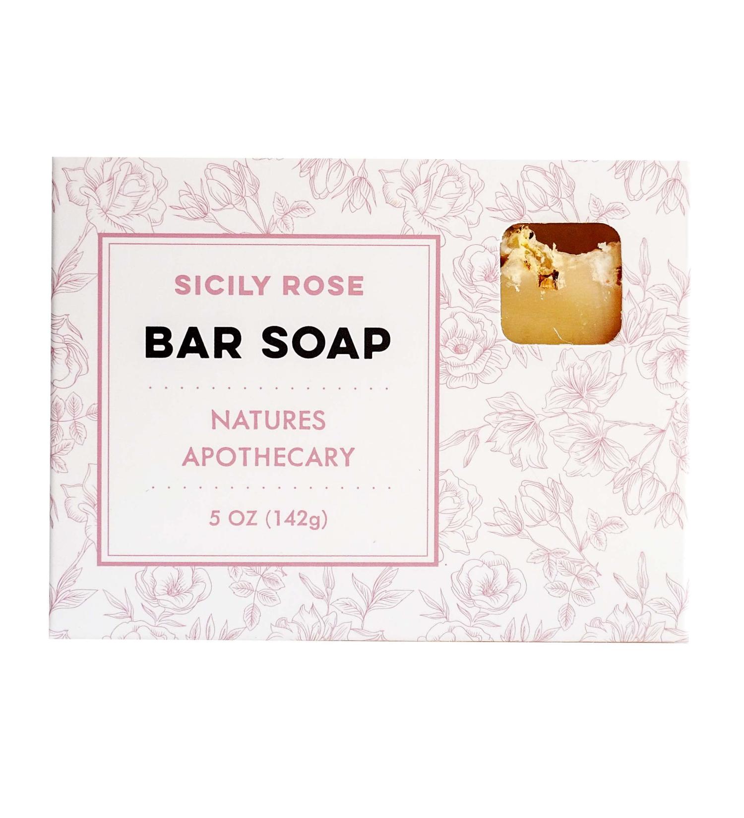 NATURE'S APOTHECARY Sicily Rose Premium Bar Soap - Eco-Friendly Vegan Hypoallergenic All-Natural Rose Powder & French Clay Handmade in USA - Buy Online on GoSupps.com