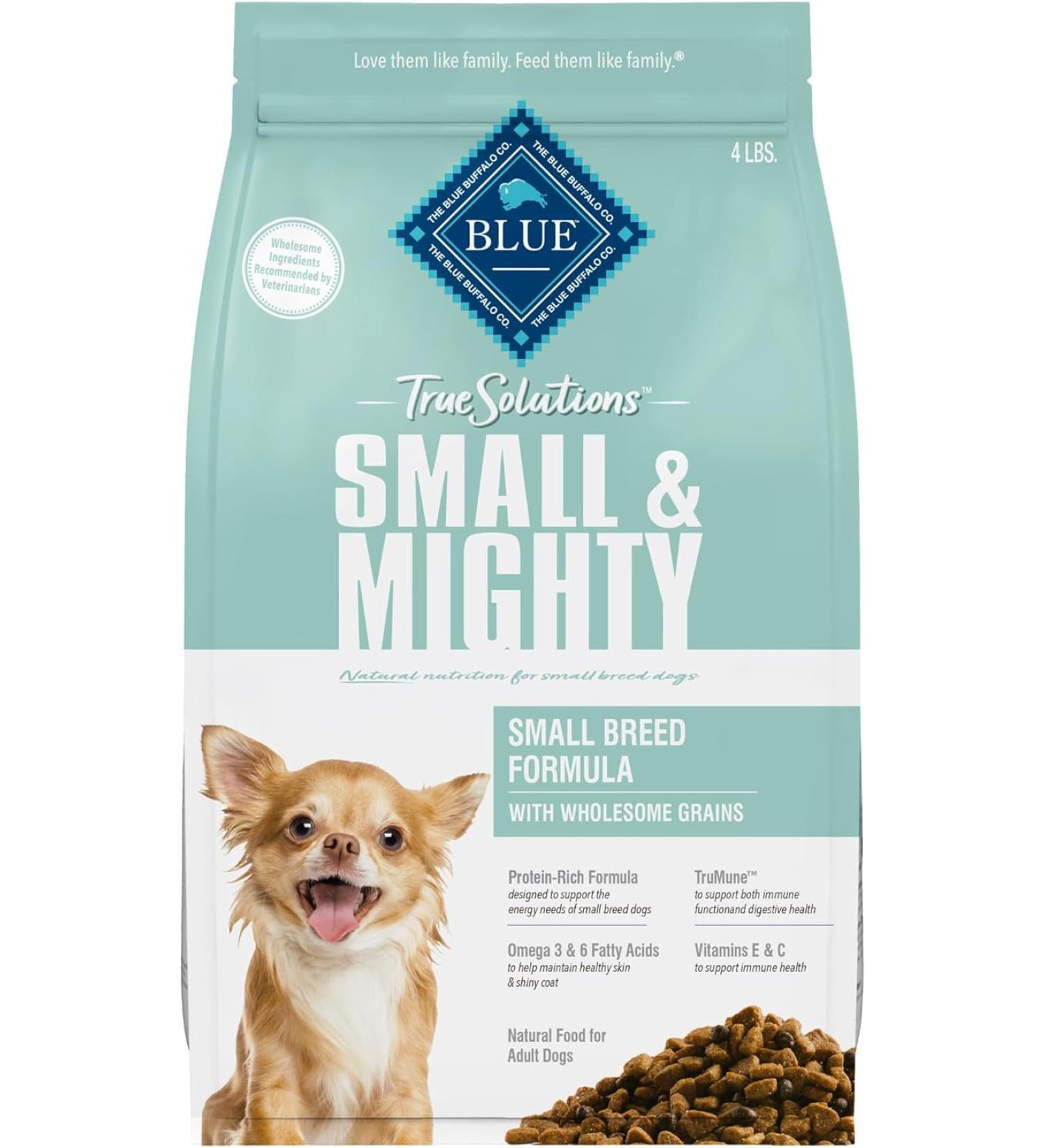 Blue Buffalo True Solutions Small Breed Adult Dry Dog Food - 4 lb | High Energy | Natural Chicken | Small & Mighty - Buy Online on GoSupps.com