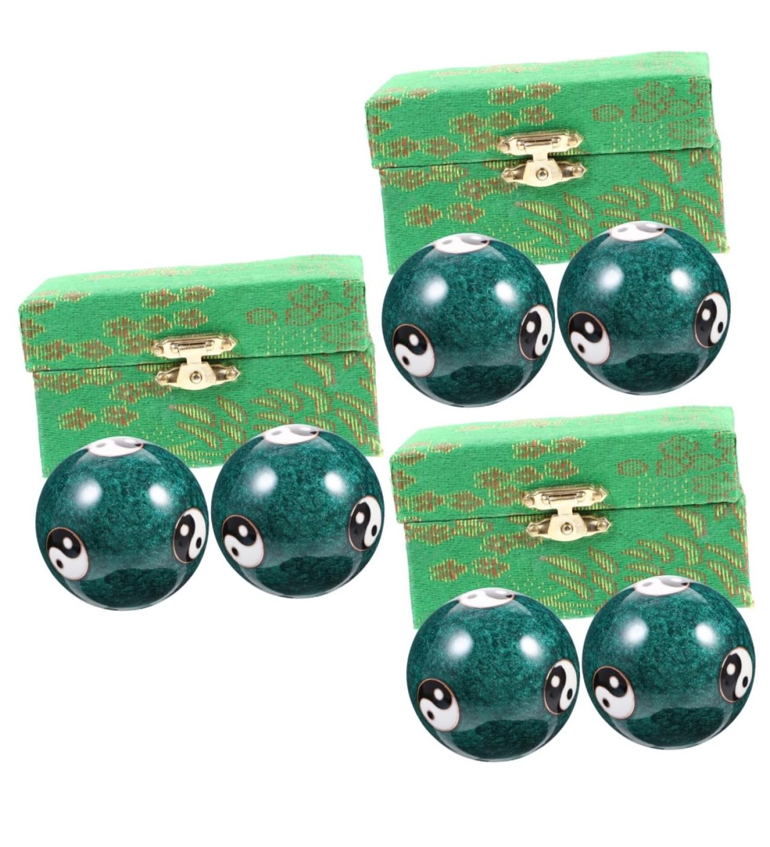 Shop TOVINANNA 6 STK Metal Massage Balls | Hand Roller for Relaxation & Feng Shui | Eco-Friendly Cloisonn Design - Buy Online on GoSupps.com