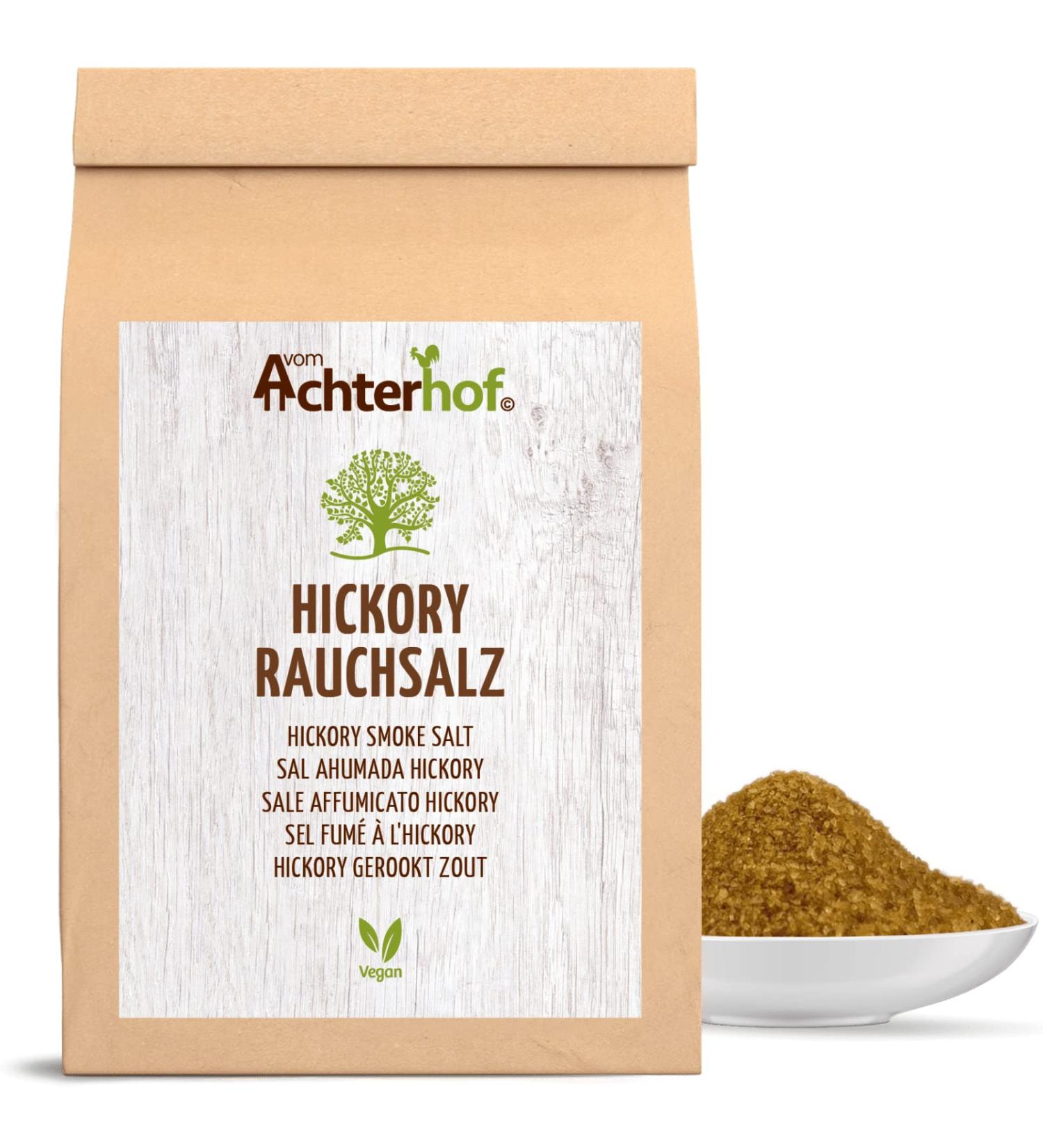 Hickory Smoke Salt 1000g | Exquisite American Barbecue Flavor | Ideal for Sauces & Marinades | Achterhof Premium 1 kg Pack - Buy Online on GoSupps.com