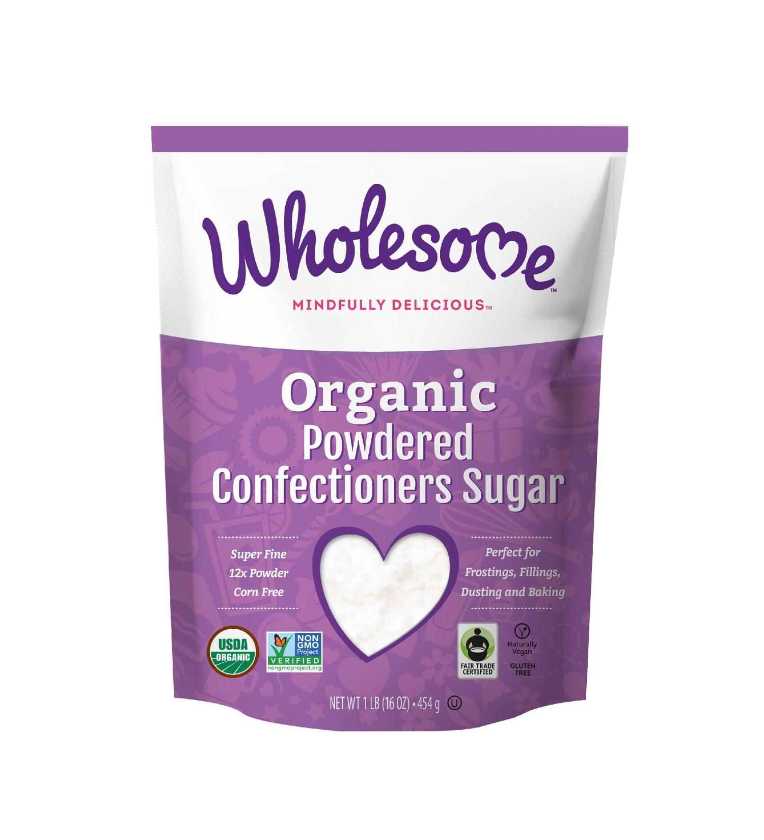 Organic Powdered Sugar - Wholesome Sweeteners, 16 oz | 1 lb Pack - Buy Online on GoSupps.com