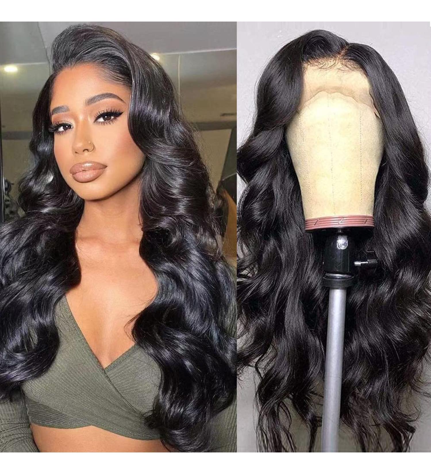 18 Inch HD Transparent Lace Front Body Wave Wig | Brazilian Virgin Human Hair | 150% Density | Natural Black Female Wig - Buy Online on GoSupps.com