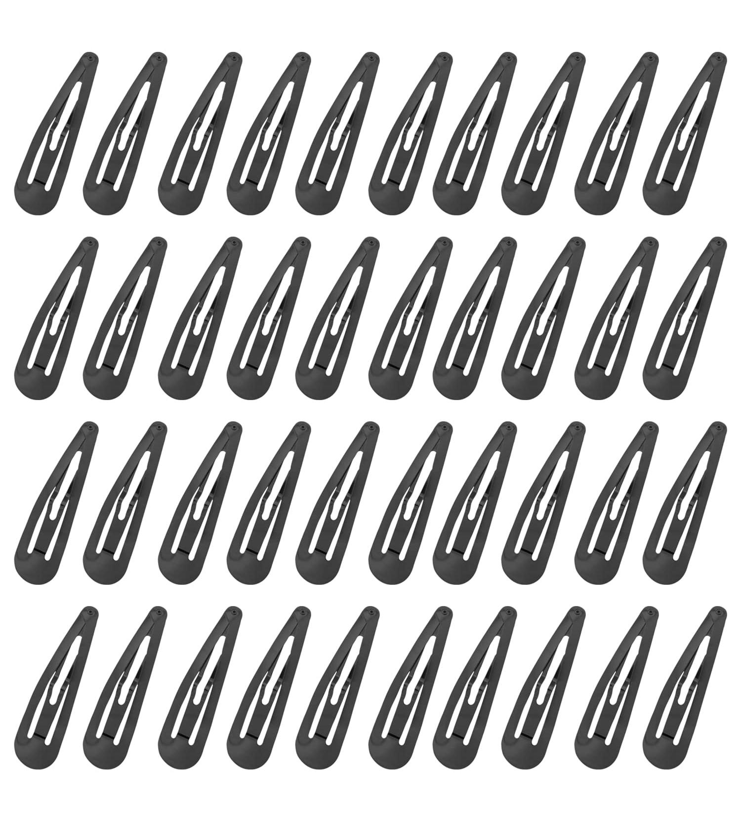 Stadux 40 Pcs Black Metal Snap Hair Clips | 2 Inch Barrettes for Women & Girls Hair Accessories - Buy Online on GoSupps.com