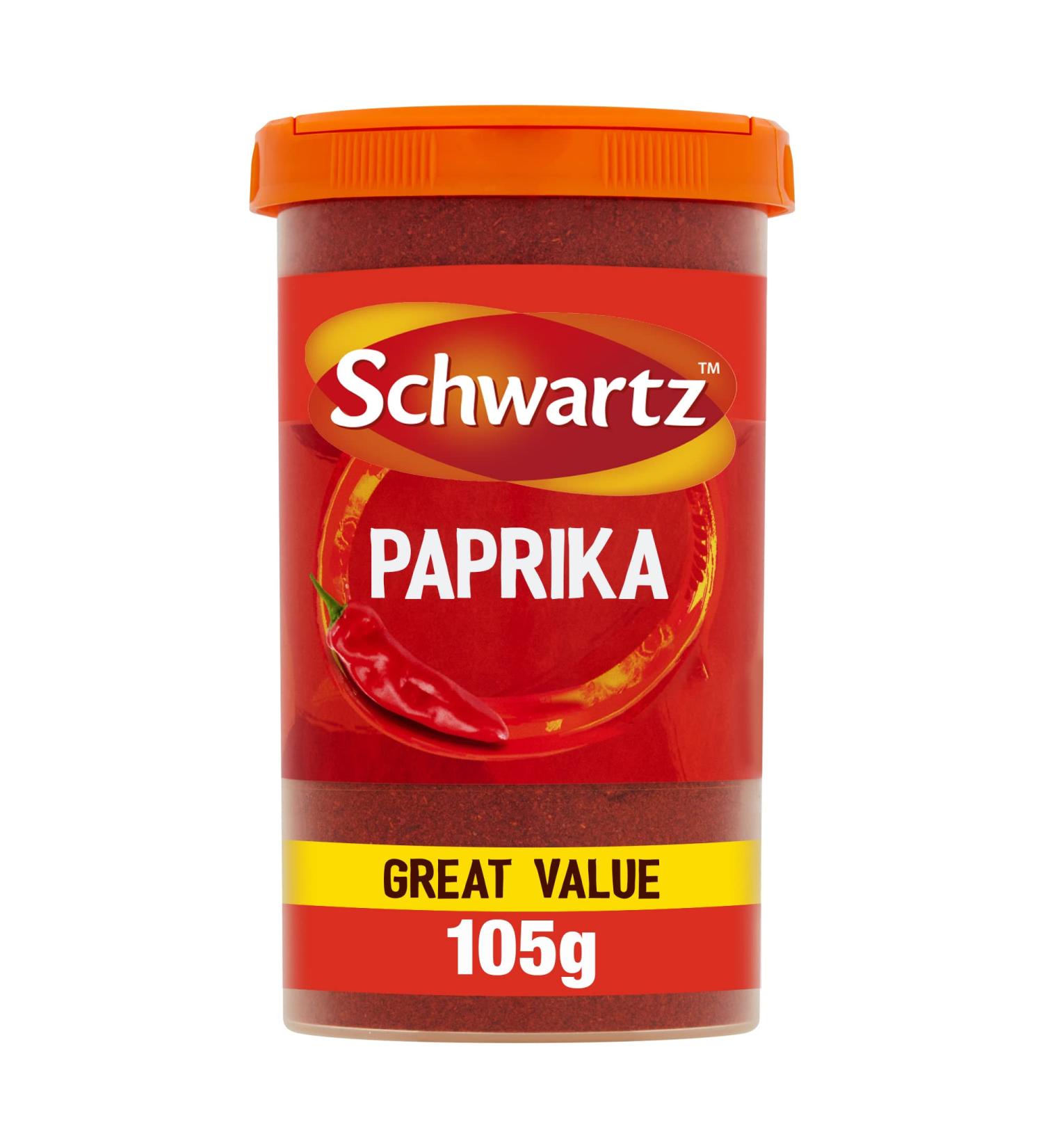 Schwartz Paprika Drum 105g - Sweet, Rich & Earthy Flavor | Aromatic & Vibrant Spice for Potatoes, Eggs, or Beans - Buy Online on GoSupps.com