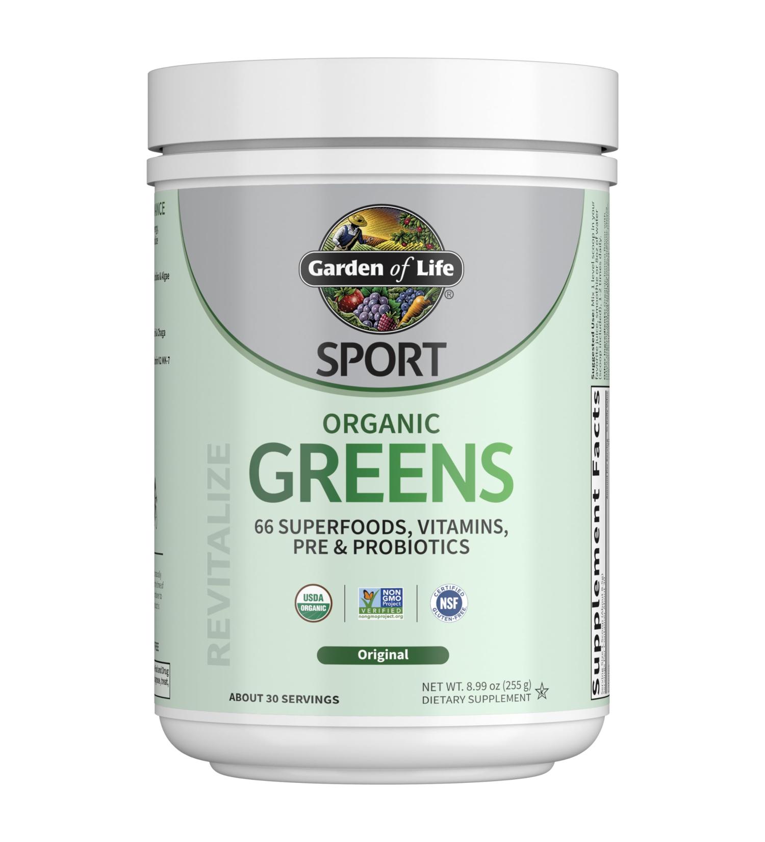 Garden of Life Sport Greens+ Original Superfoods Powder for Women and Men Unflavored Dietary Supplement 30 Servings - Buy Online on GoSupps.com