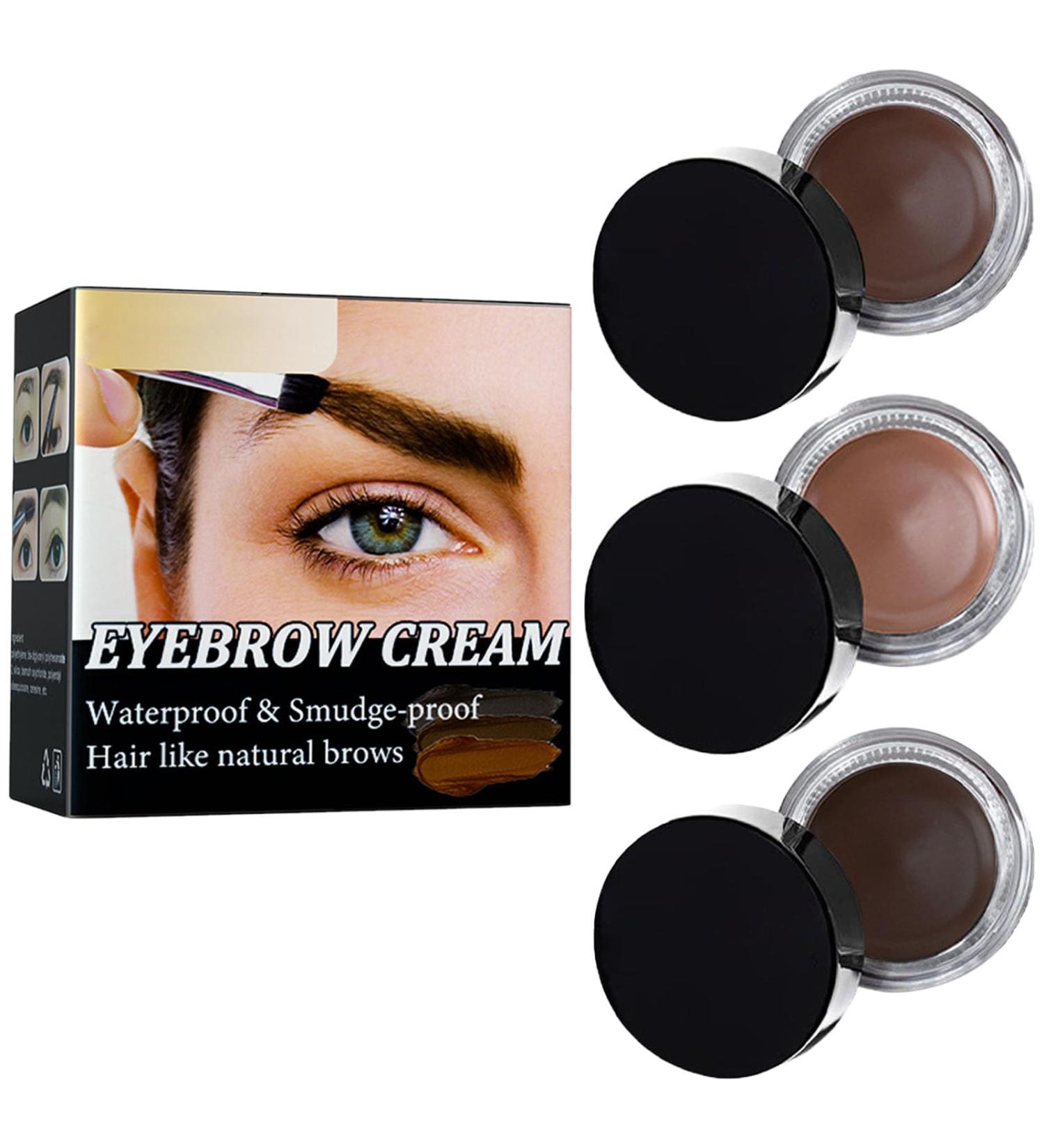3PCS Eyebrow Pomade Waterproof Eyebrow Cream Smudge Proof Brow Pomade Sweat Proof Long Lasting for Natural Looking Eyebrow Makeup Dark Brown & Light Brown & Taupe - Buy Online on GoSupps.com