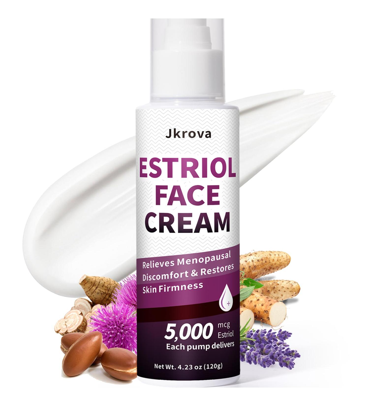 Estriol Face Cream for Women - With Bioidentical Estriol Wild Yam| Estrogen Moisturizer Cream to Lift Skin Reduce Fine Lines & Revitalize Hot Flash & Menopause Relief | 4.25 oz - Buy Online on GoSupps.com