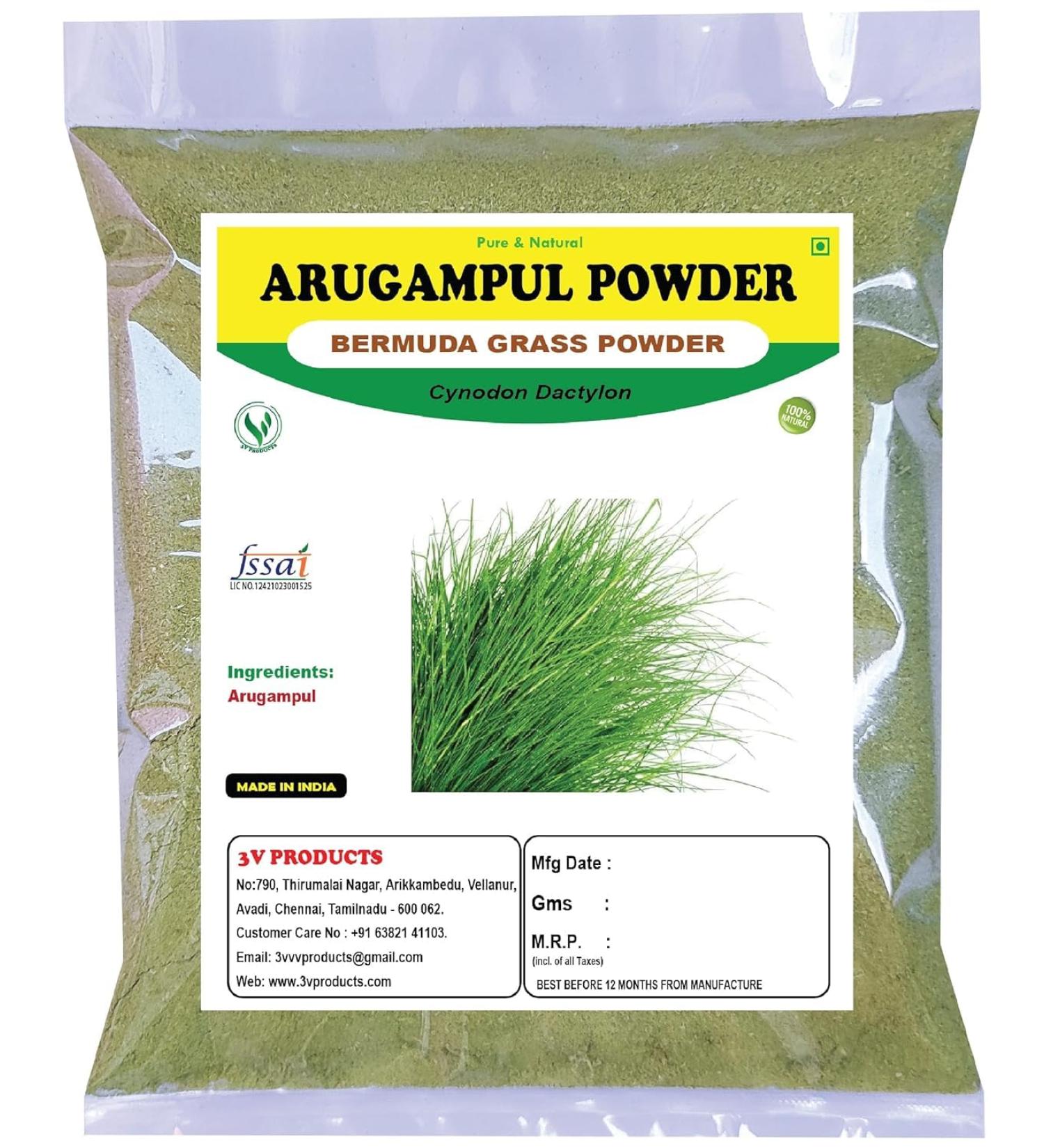 Arugampul Powder Bermuda Grass Durva Grass Cynodon Dactylon 100gm