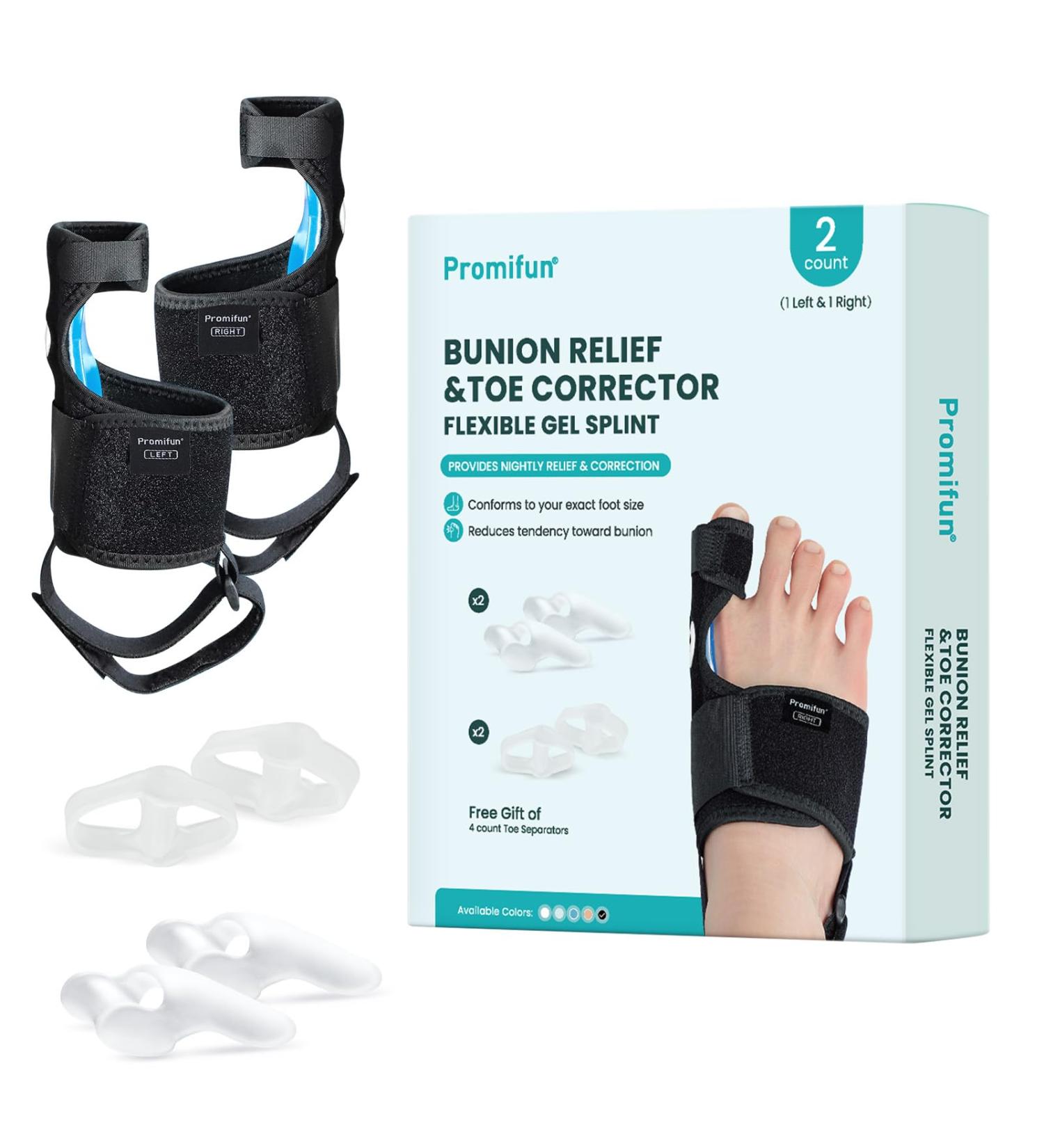 Bunion Corrector for Men & Women - Adjustable Bunion Splint Brace with Soft Gel - Pain Relief Toe Straightener - 1 Pair Bunion Pads - Buy Online on GoSupps.com