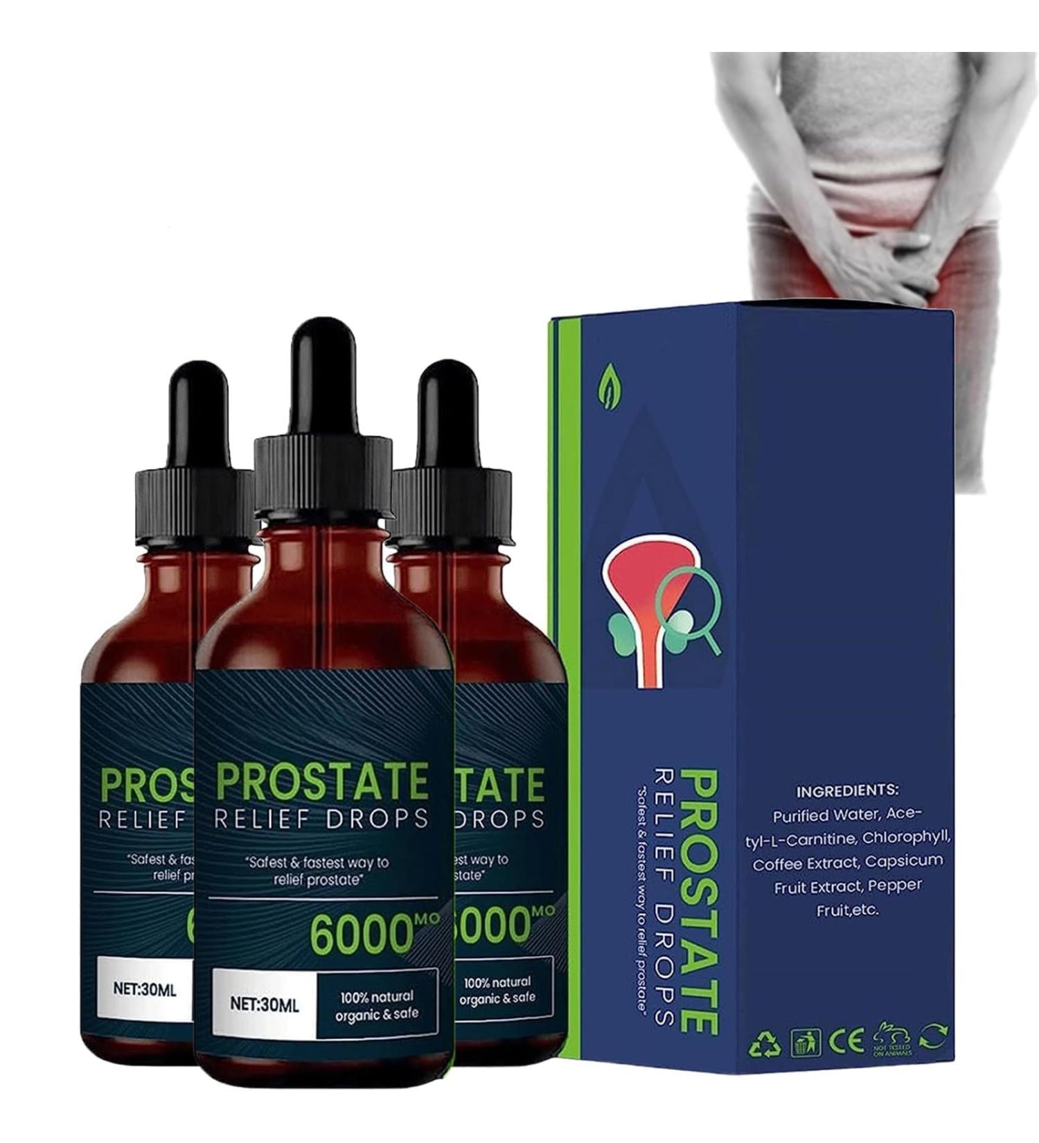 Prostate Treatment Drops Prostate Relief Drops Prostate Health Drops Natural Herbal Drops for Male Prostate Effective Relief of Prostate Discomfort (3 Bottles) - Buy Online on GoSupps.com