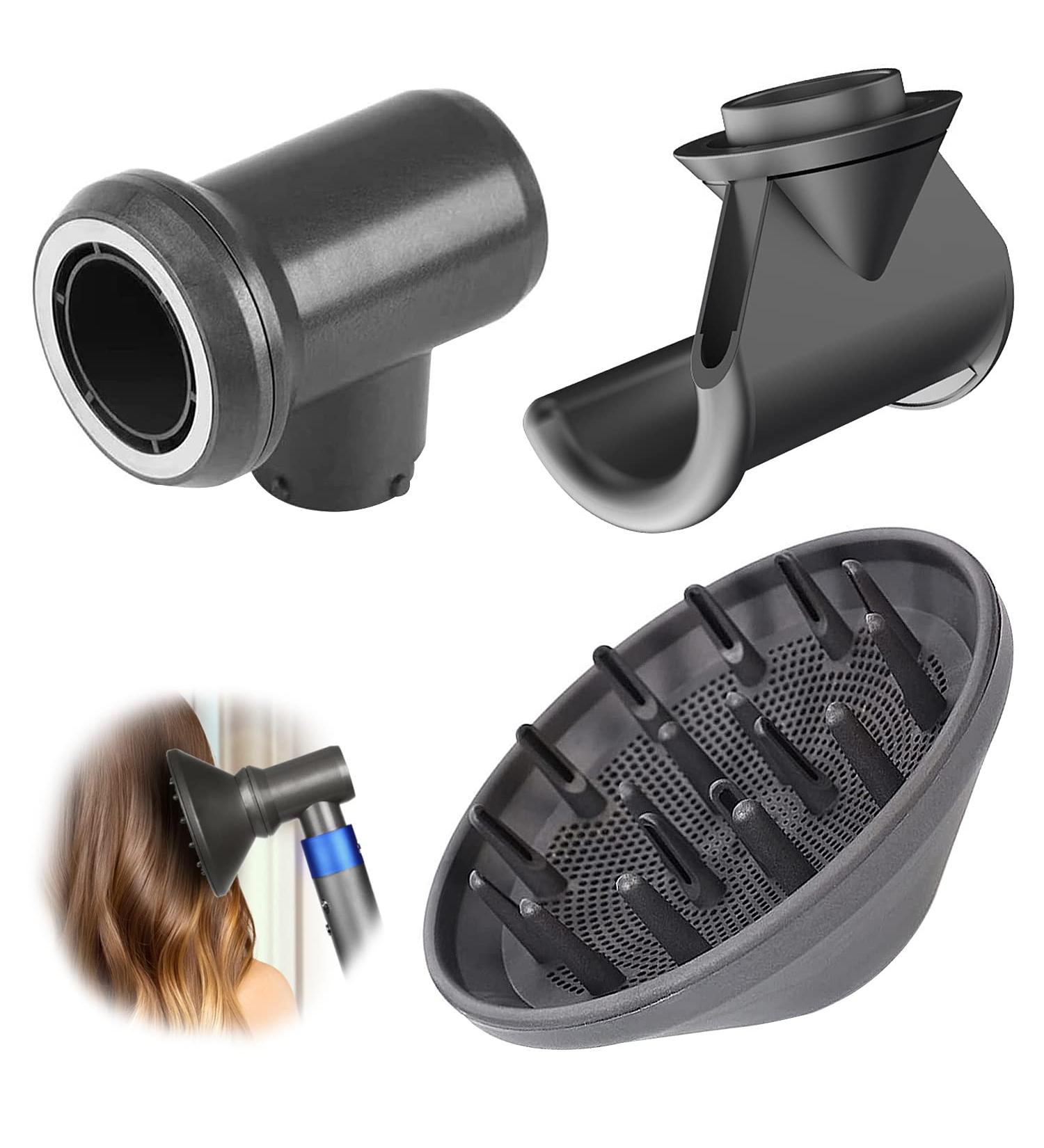 3-in-1 Hair Dryer Attachments for Dyson | Diffuser Adapter & Anti-Flying Nozzle - HD08/HS01 Compatible Accessories - Buy Online on GoSupps.com