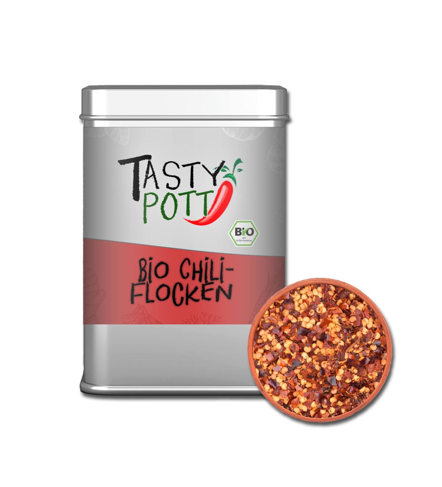 Jeske Sports Supplies Tasty Pott Chili spices spice mixtures spicy sharp spices spices chili powder spicy kitchen organic chili flakes 50 g - Buy Online on GoSupps.com