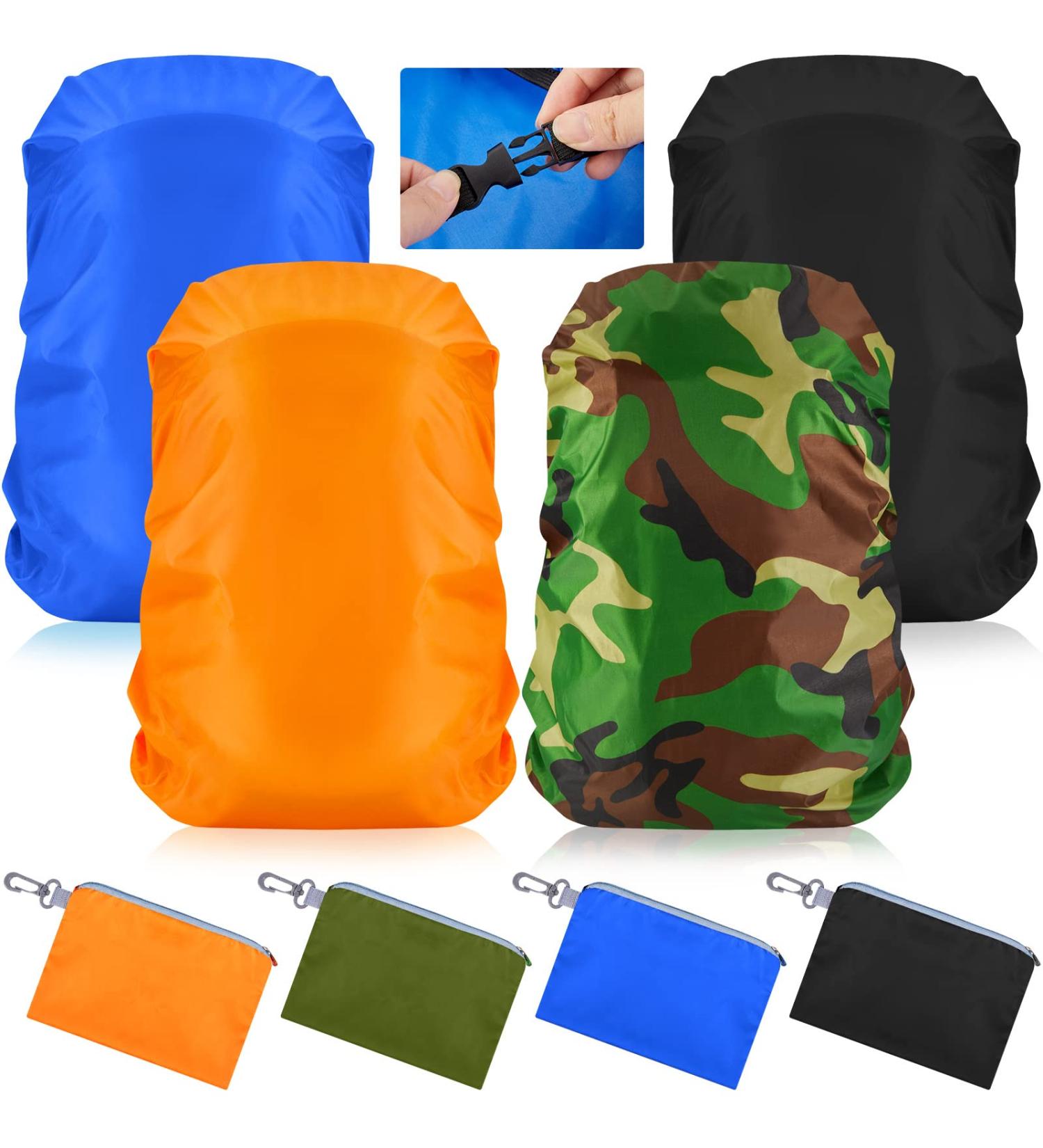Amylove Waterproof Backpack Rain Cover 30-40L - 4 Pcs Reflective Strip Ultralight Pack Cover with Adjustable Strap and Storage Pouches - Buy Online on GoSupps.com