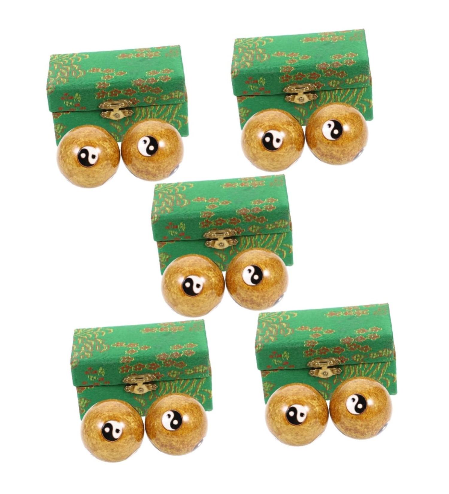 Ultechnovo 10 pc Massage Globe Baoding Balls Set Stress Relief & Fitness Tool for Adults | Metal Massage Roller Balls with Bells - Buy Online on GoSupps.com