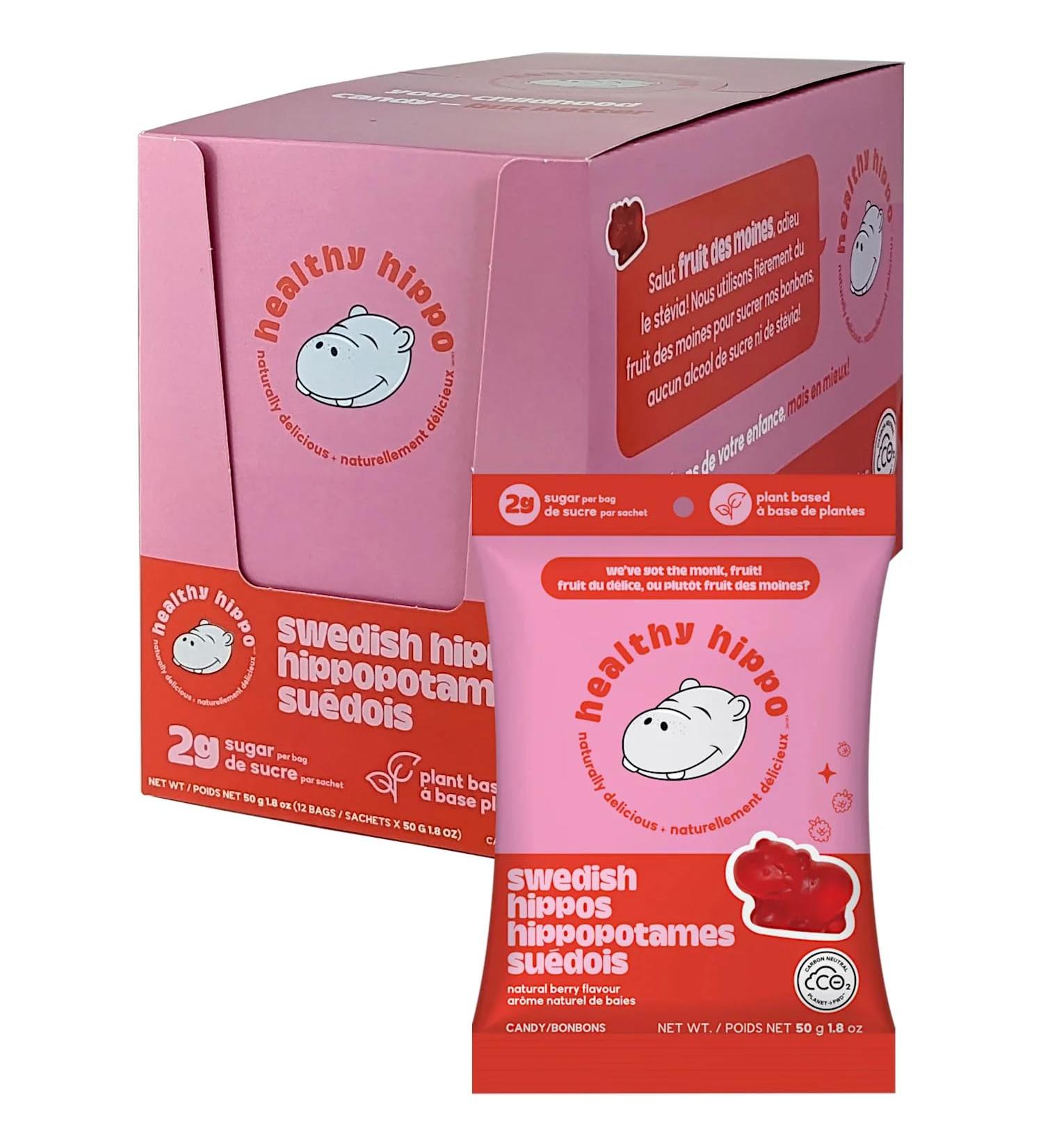 Healthy Hippo Low Sugar Gummies - Swedish Hippos 50g Pack of 12 - Buy Online on GoSupps.com