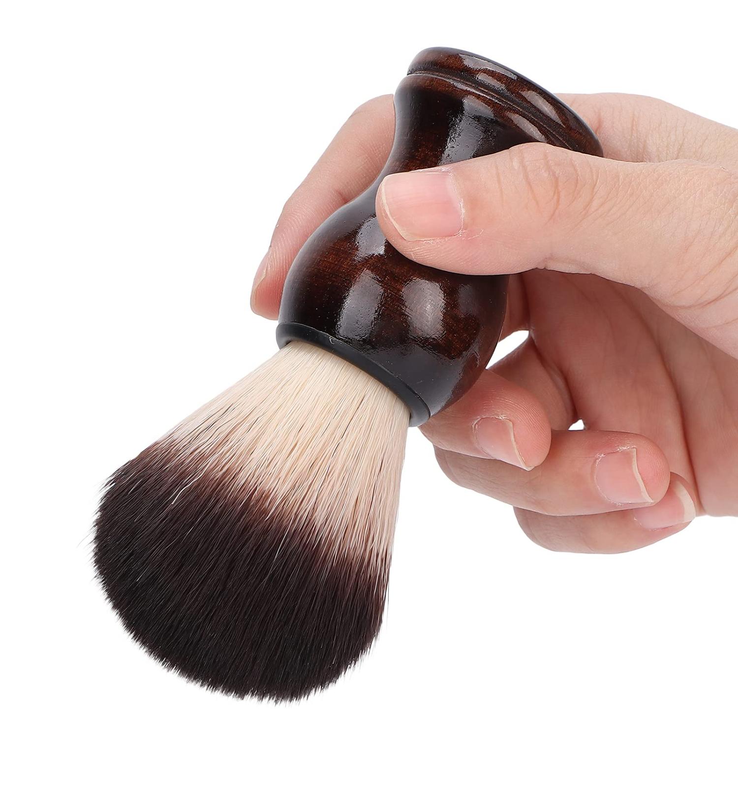 Razor Brush for Men - Soft Hair Shaving Brush with Wooden Handle | Perfect for Salons Home and Travel - Eco-Friendly Gift - Buy Online on GoSupps.com