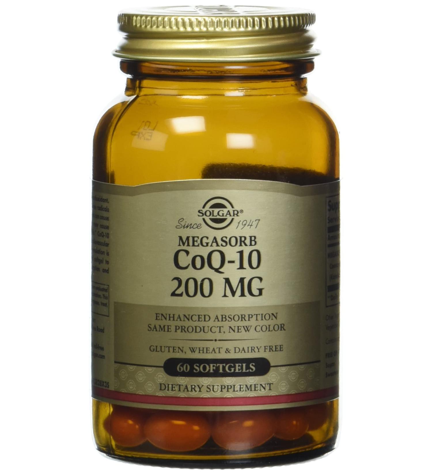 Solgar CoQ-10 200mg Softgels - Heart & Brain Support - Coenzyme Q10 Supplement - Enhanced Absorption - 60 Servings - Buy Online on GoSupps.com