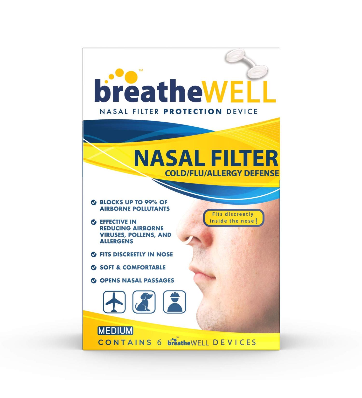 Buy Nose Filters - Nasal Protection for Allergies | Discreet Defense Against Airborne Irritants Dust & Pet Dander (6 Count - Buy Online on GoSupps.com