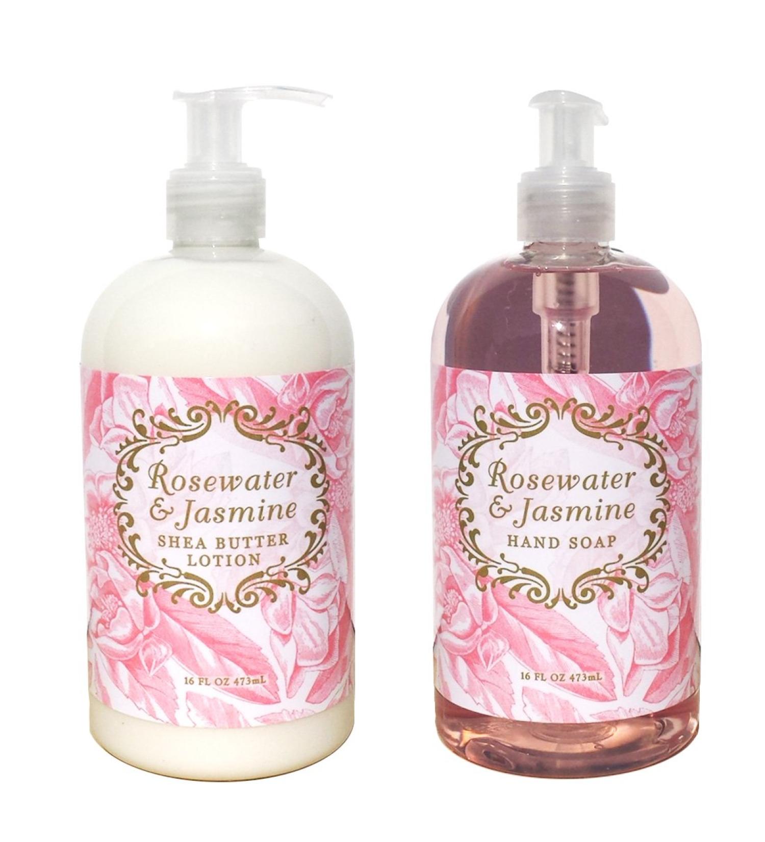 Greenwich Bay Hand & Body Lotion and Hand Soap Duo Set Enriched With Shea Butter 16 oz ea. (Rosewater Jasmine)