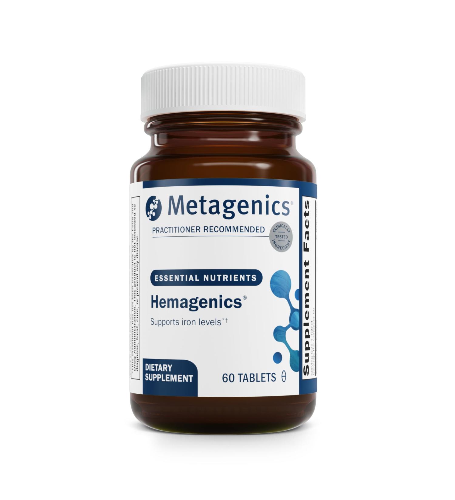 Metagenics Hemagenics Iron Supplement with B12 B6 & Folate Supports Red Blood Cell Formation Energy & Immune Health* Non-Constipating Non-GMO Gluten-Free Vegetarian - 60 Tablets Unflavored 60 Count (Pack of 1) - Buy Online on GoSupps.com