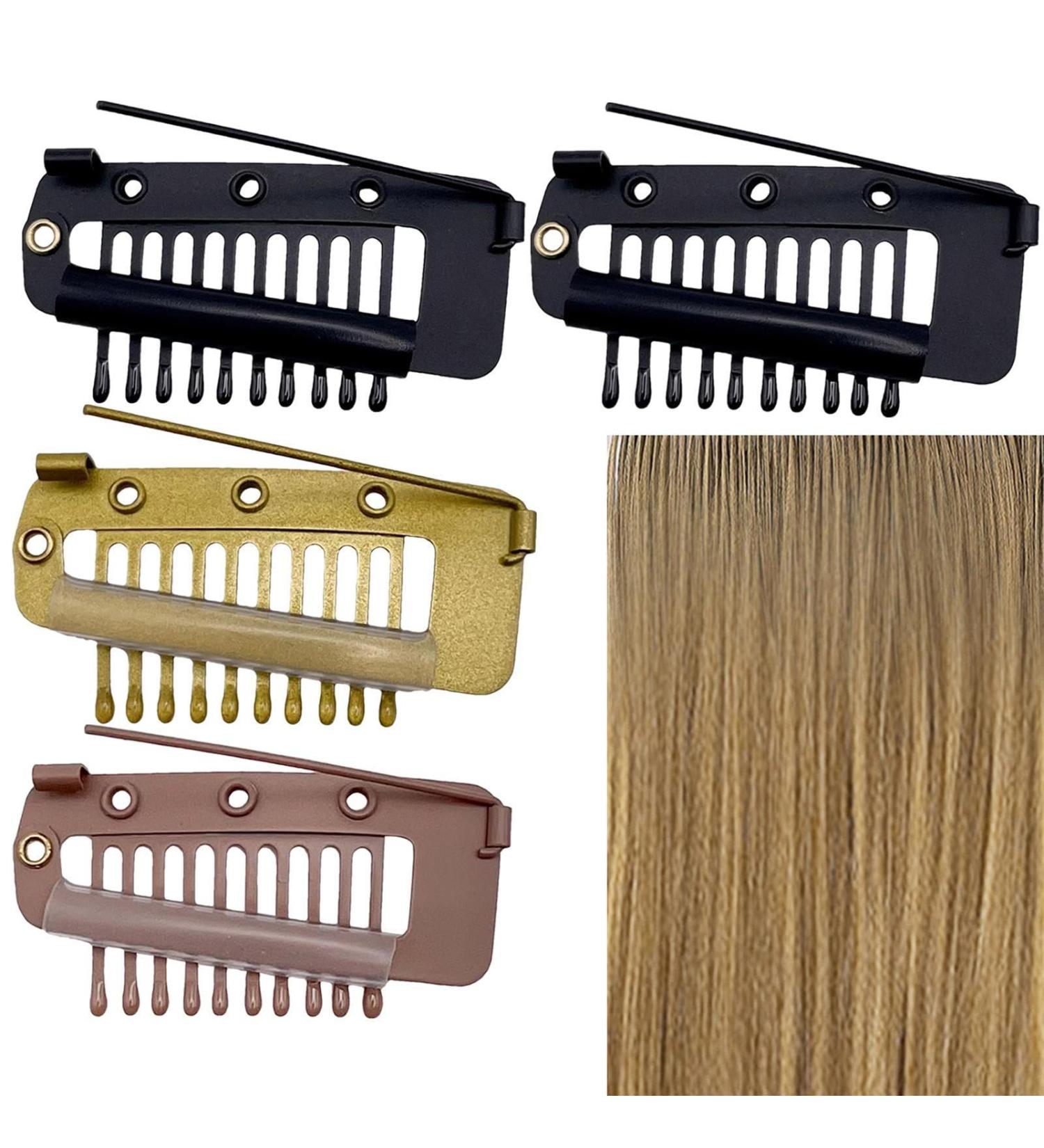 3/4/6 Snap Clips For Wigs Hair Chunni Clips With Safety Pin Strong Hair Extension Clips Snap Hair Clips Snap Clips Comb For Women Wig Dupatta Hijab Accessories 4 Mixed - Buy Online on GoSupps.com