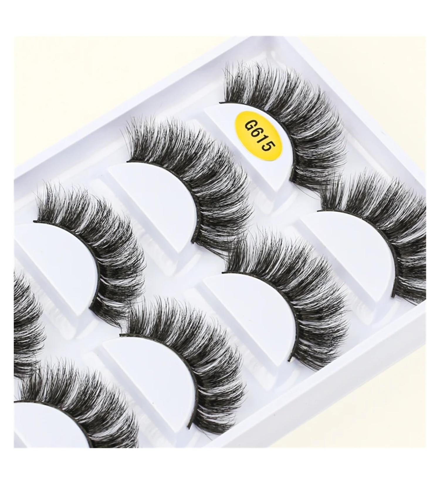 UAMOU 2/20/100 Boxes Mink Lashes Eyelashes 5 pairs Natural Curly Fake Eyelashes Thick Maquiagem Lash Extension Makeup Tools Cheerfully (Color : 5 pairs G615 Size : 100 boxes) - Buy Online on GoSupps.com