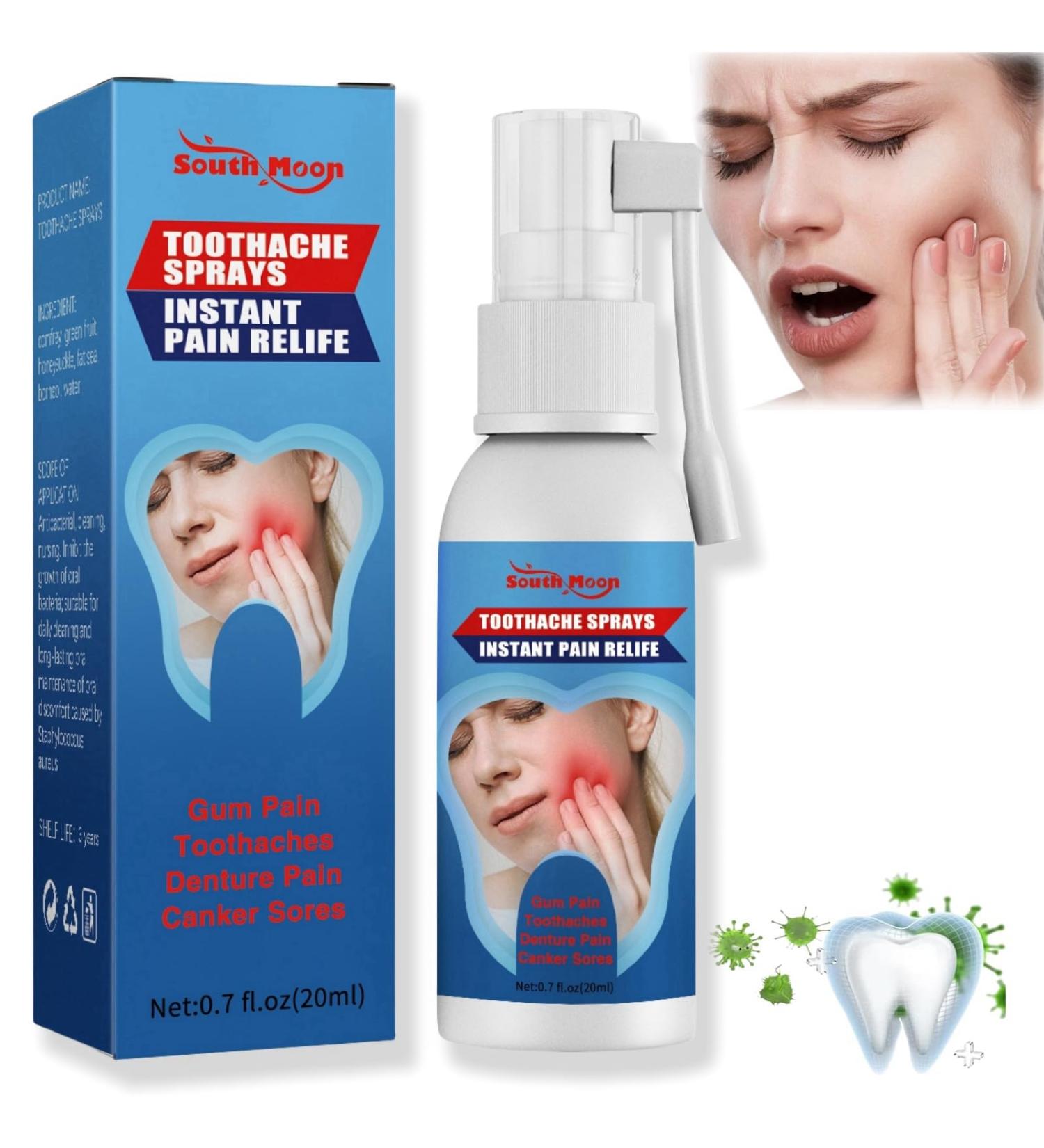 Toothache Relieving Spray Tooth Pain Relief Oral Care Spray Toothache Relief Spray for Gum Health Dental Pain Relief Teeth Treatment Relief Toothache Sprays Pain Relief for Toothache for Oral Care - Buy Online on GoSupps.com