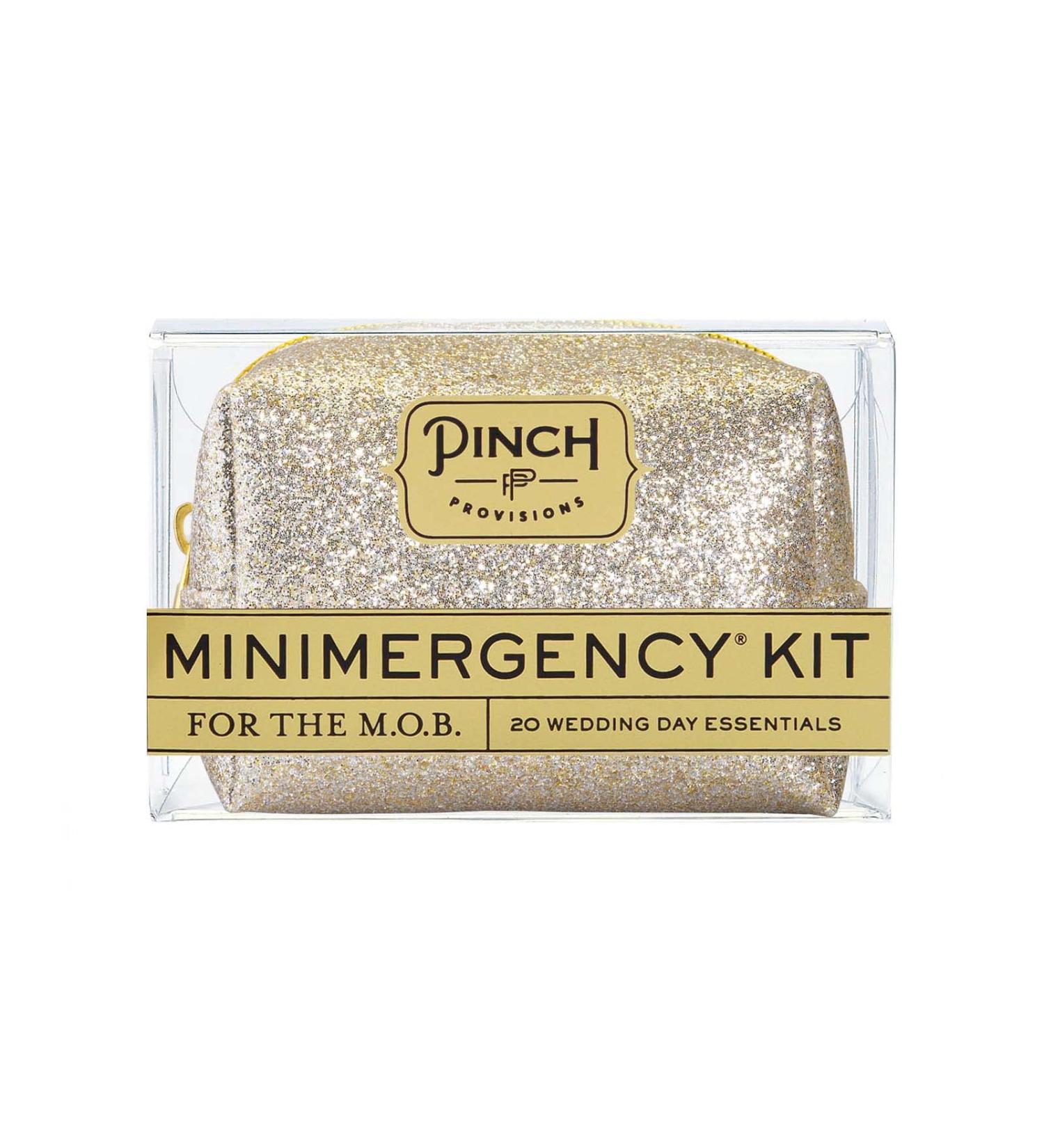 Pinch Provisions Minimergency Kit for M.O.B  Includes 20 Must-Have Emergency Essential Items for The Big Day  Compact  Multi-Functional Zipper Pouch  Perfect Survival Kit for Mother of Bride Champagne Glitter - Buy Online on GoSupps.com