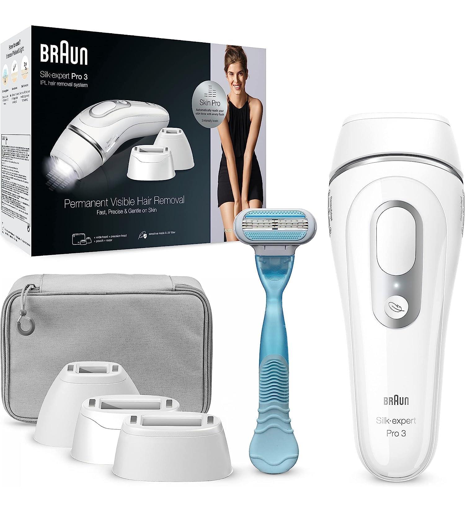 Braun IPL Silk Expert Pro 3 Hair Removal Device - For Men & Women 3 Attachments Alternative to Laser Hair Removal Designed in Germany - PL3221 - Buy Online on GoSupps.com