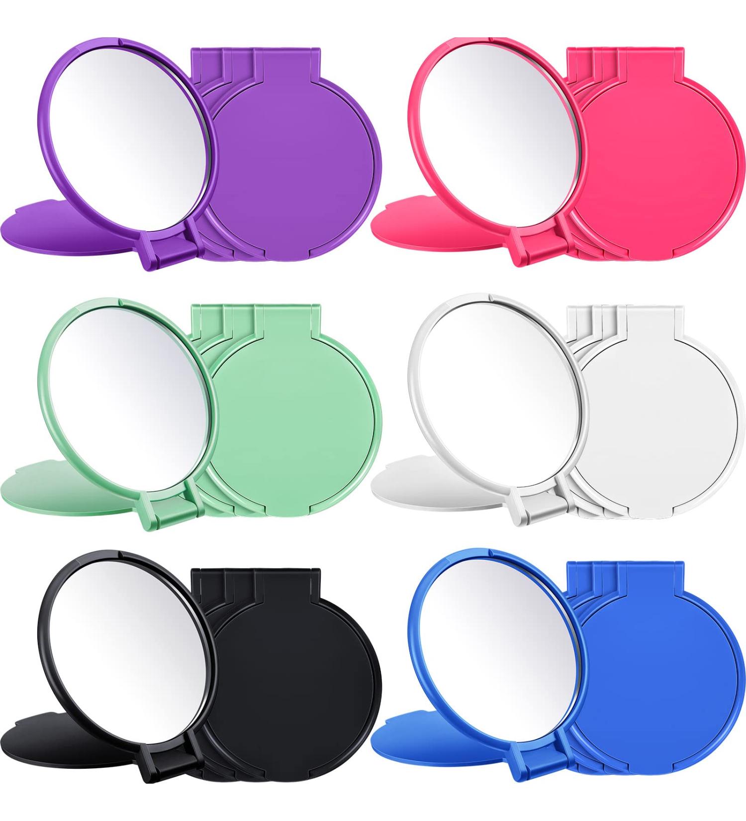 Mini Folding Compact Mirror Set - Vintage Portable Travel Makeup Mirror for Women - 18 Pieces (Pink, Purple, Green, Blue, Black, White) - Buy Online on GoSupps.com