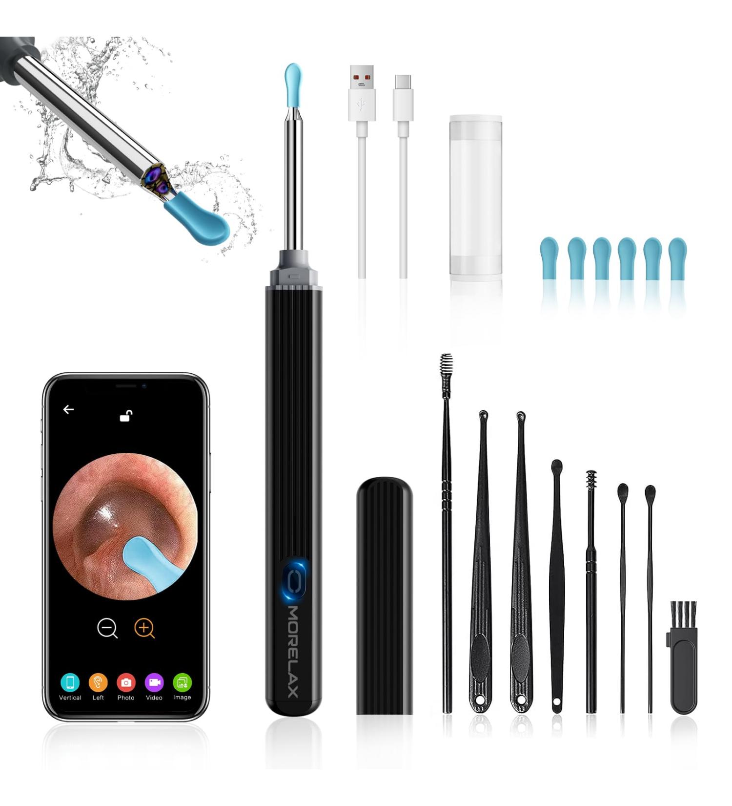 Ear Wax Removal Ear Wax Cleaner with Camera Earwax Removal Tool with 8 Ears Earwax Cleaning kit 1080P HD Otoscope - Ear Camera with 6 Ear Scoops - Otoscope Ear Pick for iOS and Android - Buy Online on GoSupps.com