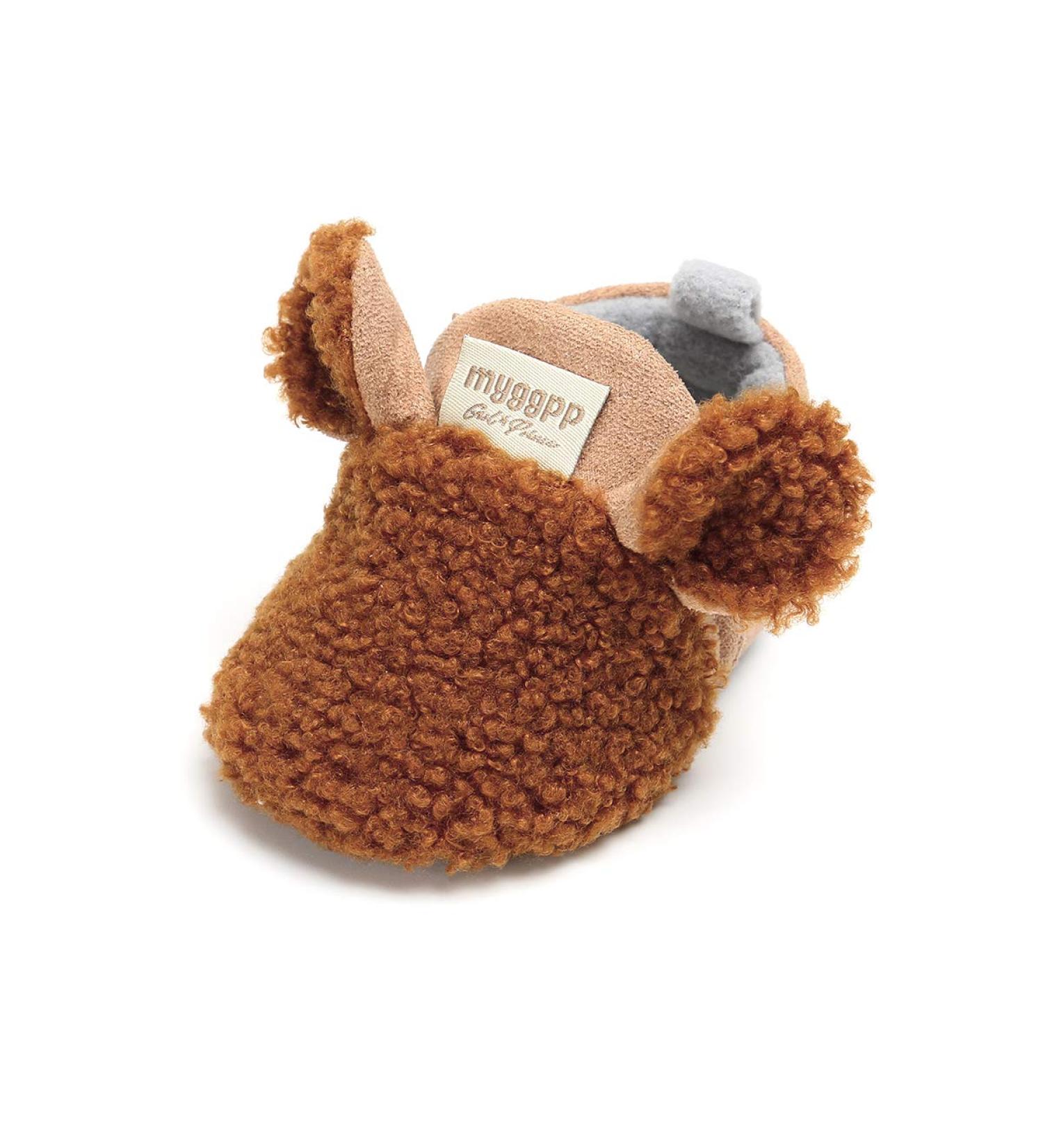 LACOFIA Baby Anti-Slip Soft Sole Winter Booties 3-6 Months Brown - Buy Online on GoSupps.com