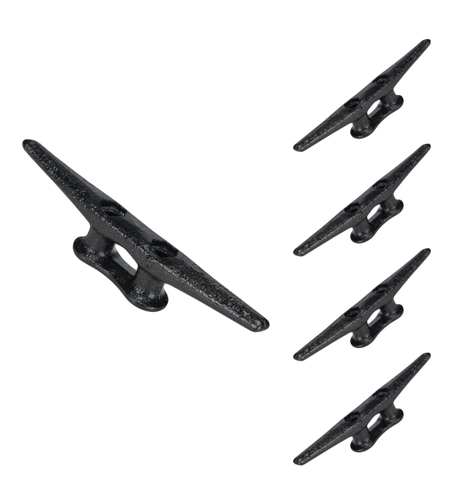 Simplified Living 6" Electrophoretic Coated Cast Iron Black Dock Cleat 8 Pack - Buy Online on GoSupps.com