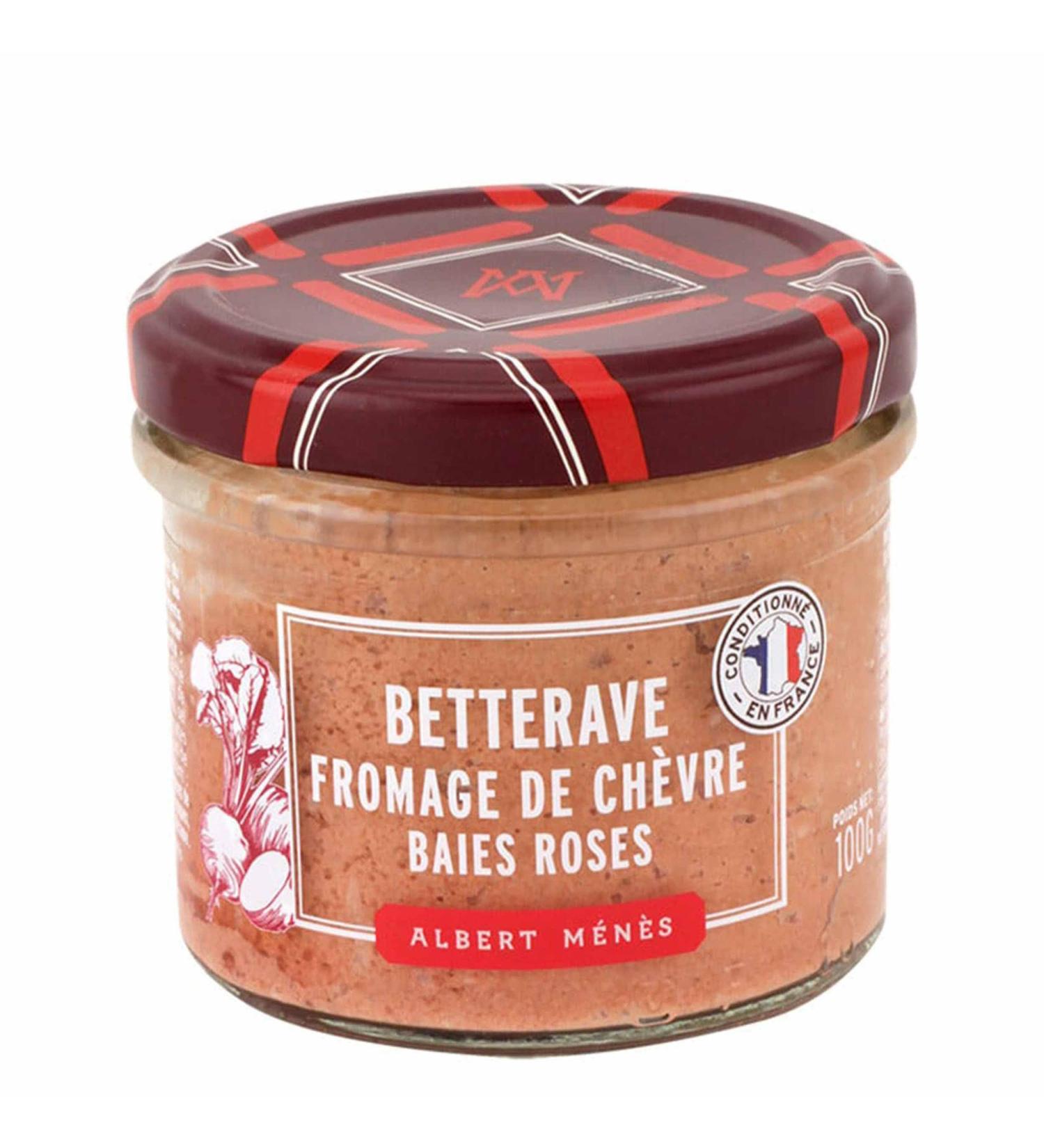 ALBERT MENES AM - Les Tartinables - Goat's Cream with Beetroot and Pink Berries 100 g - Buy Online on GoSupps.com