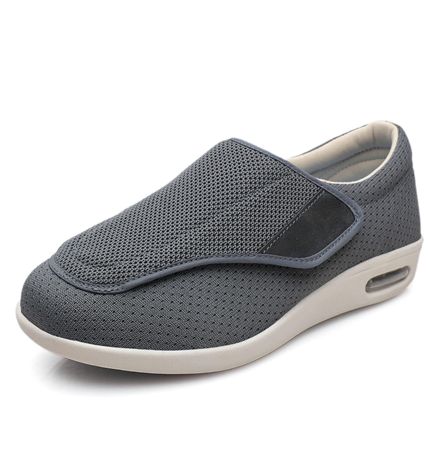 KXSM Diabetic Walking Shoes | Lightweight, Breathable & Non-Slip Sneakers | Adjustable Strap for Elderly | Plantar Fasciitis Relief | Dark Gray, 44EUR - Buy Online on GoSupps.com