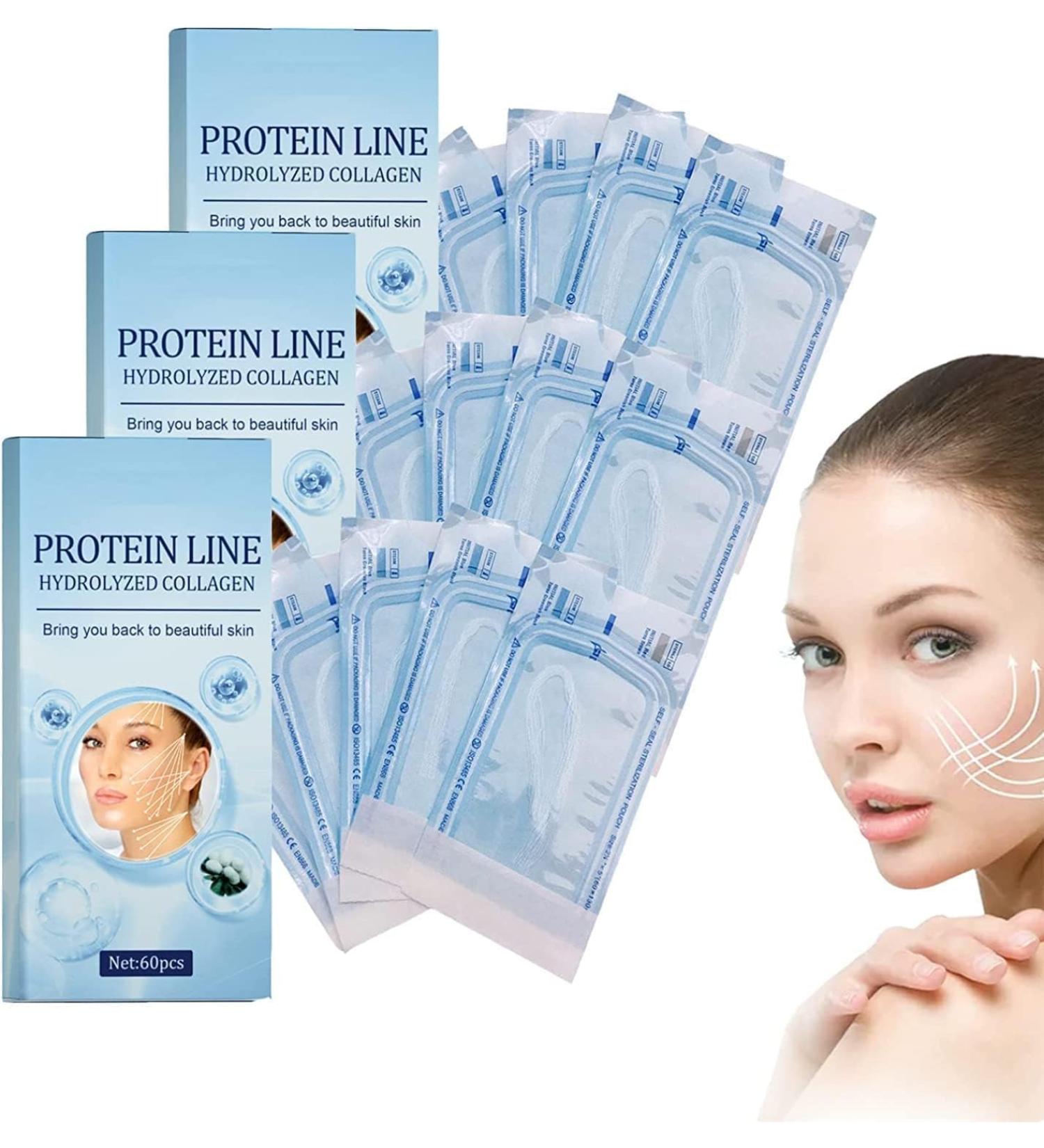 WZDYN Protein Line Hydrolyzed Collagen | Korean Soluble Protein Thread | Soluble Protein Thread Lifting Instant Face Protein Thread | Absorbable Collagen Thread for Face Lift | Reduce Fine Lines Wrinkle Firming Skin (3box/180pcs) - Buy Online on GoSupps.com