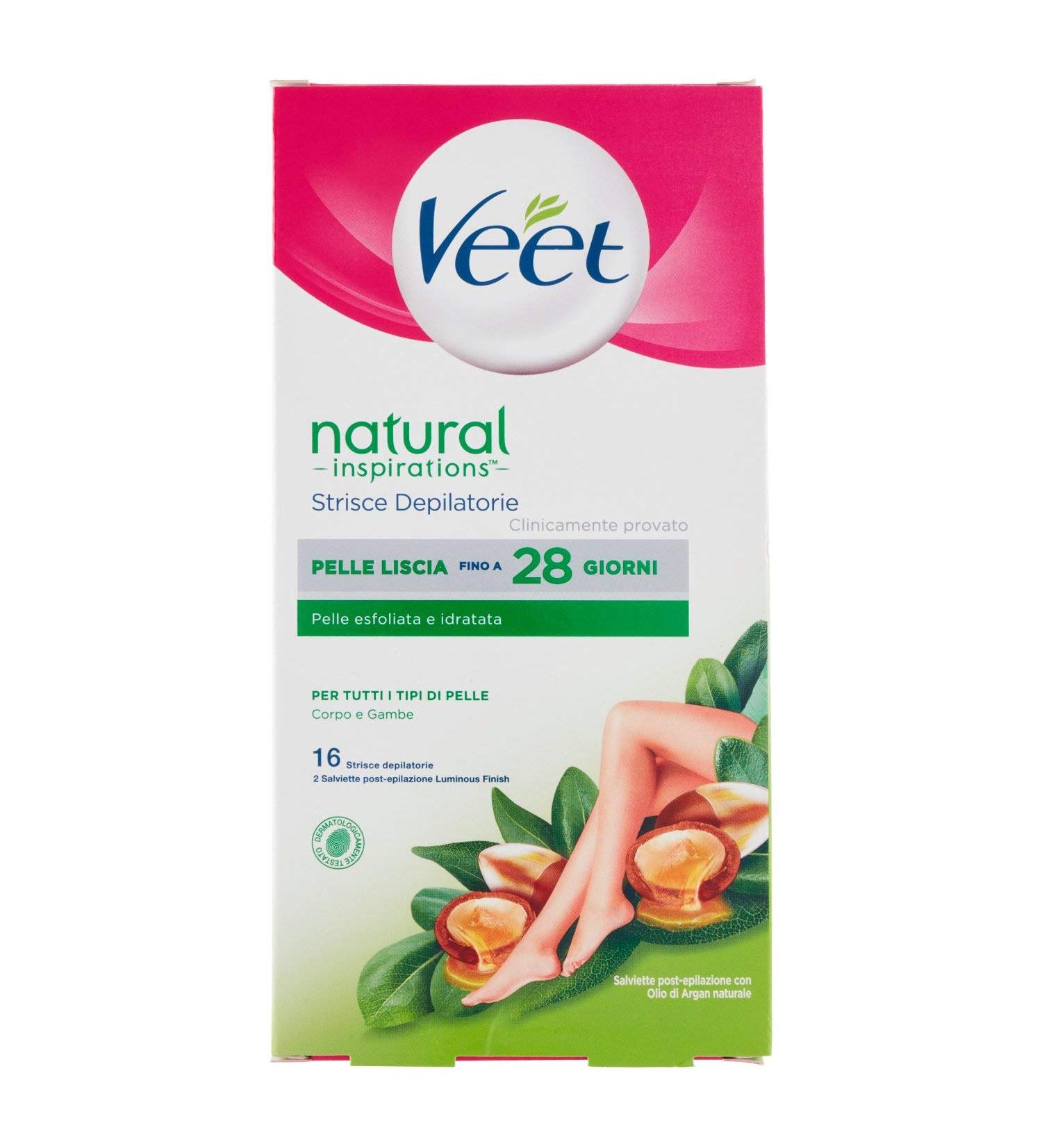 Natural Inspirations Body Hair Removal Strips with Argan Oil - 16 Strips | Smooth & Nourished Skin - Buy Online on GoSupps.com