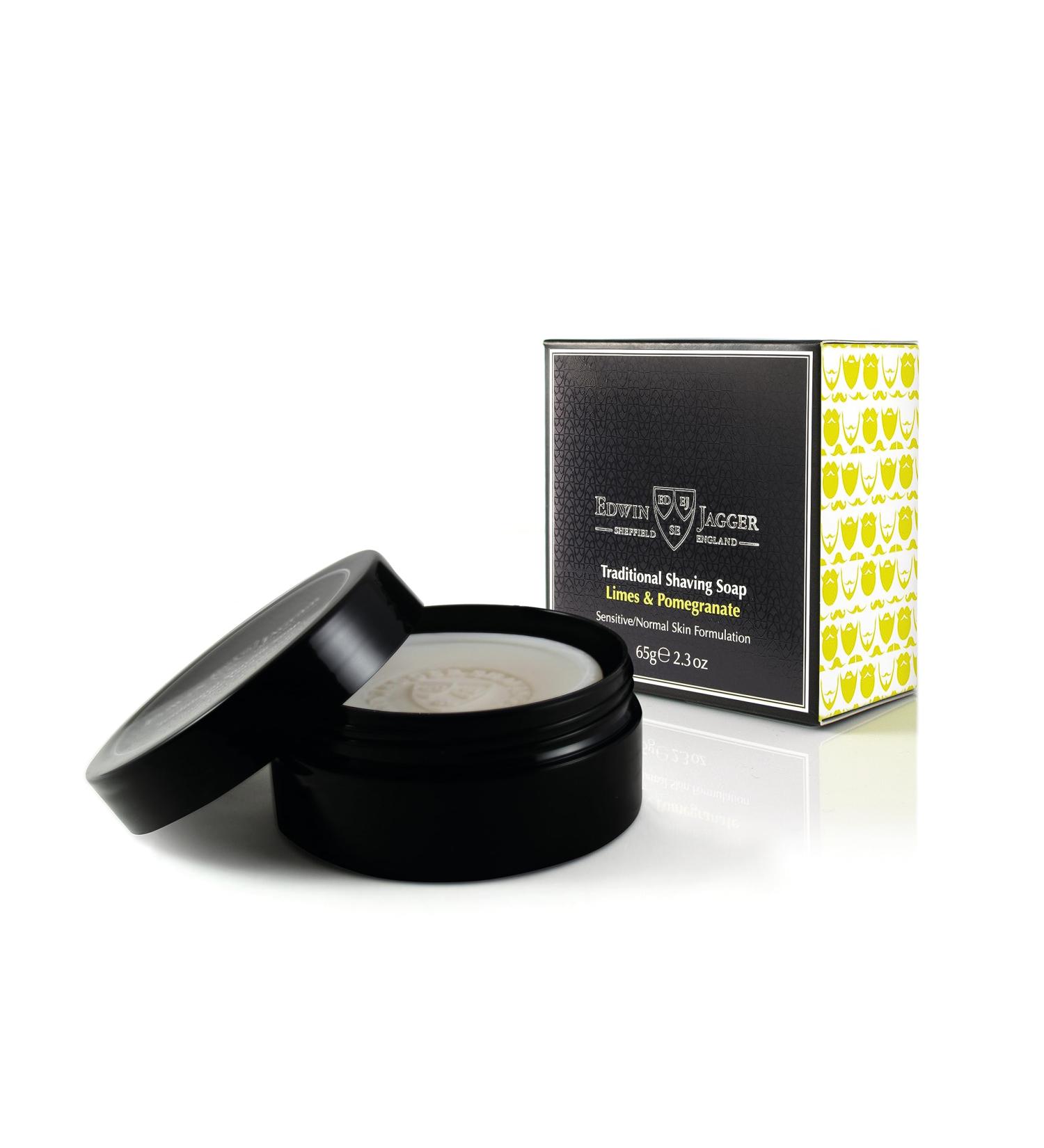 Edwin Jagger SSLPT Limes & Pomegranate Natural Shaving Soap 65g - Travel Size - Buy Online on GoSupps.com