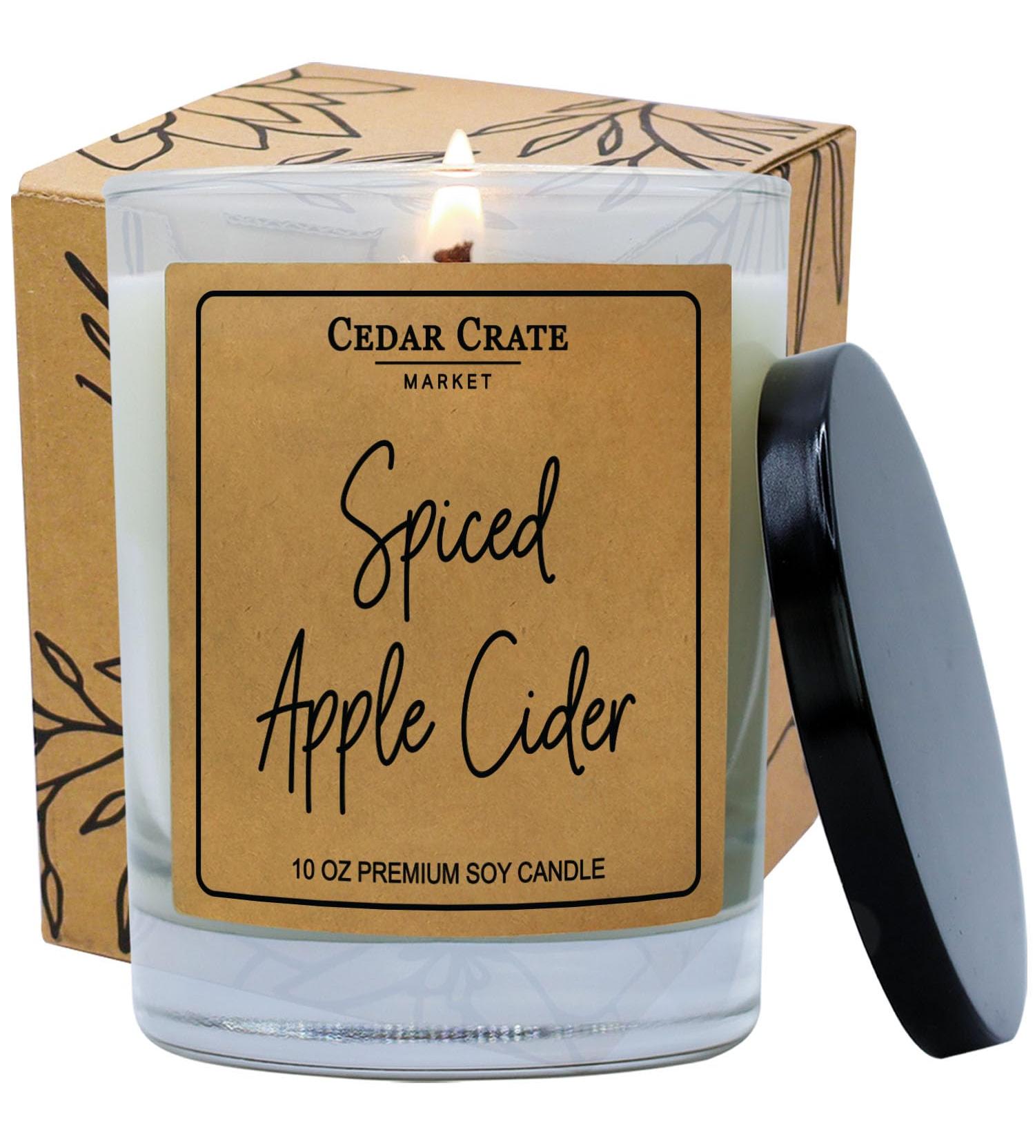 Spiced Apple Cider Candles - Scented Soy Wax Gifts for Home | Cedar Crate Market | Aromatherapy 13.5 oz Made in the USA - Buy Online on GoSupps.com