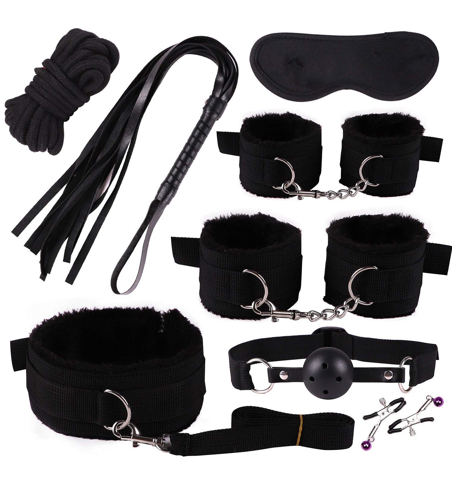 Buy Romantic & Comfortable 8-Piece Black Nylon Set | Sports Life & Fun Holiday Activities - International Shipping Available - Buy Online on GoSupps.com